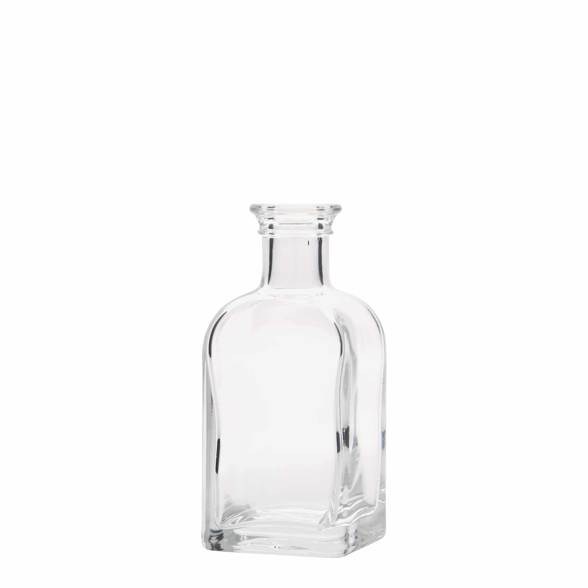 Flacon en verre 100 ml Apotheker Carré, carré, ouverture : bouchon en liège Flacon en verre 100 ml Apotheker Carré, carré, ouverture : bouchon en liège