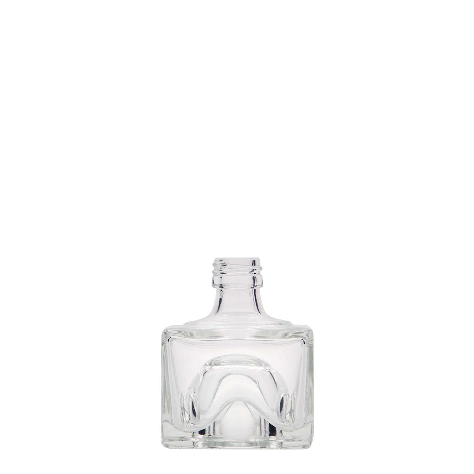 Flacon en verre 40 ml 'Cocolores', carré, ouverture : PP 18 Flacon en verre 40 ml 'Cocolores', carré, ouverture : PP 18