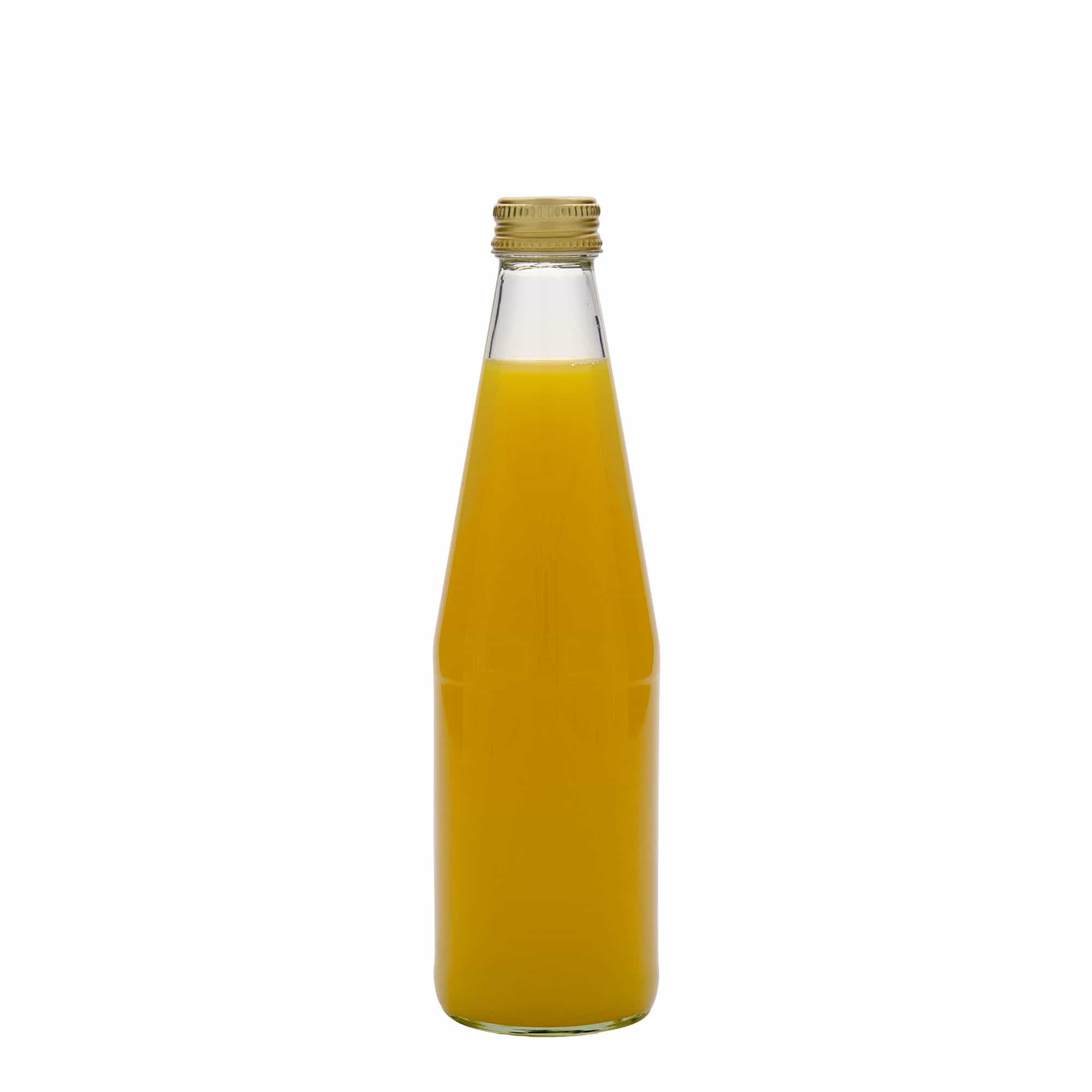 330 ml Bouteille universelle forme carotte, verre, ouverture : PP 28