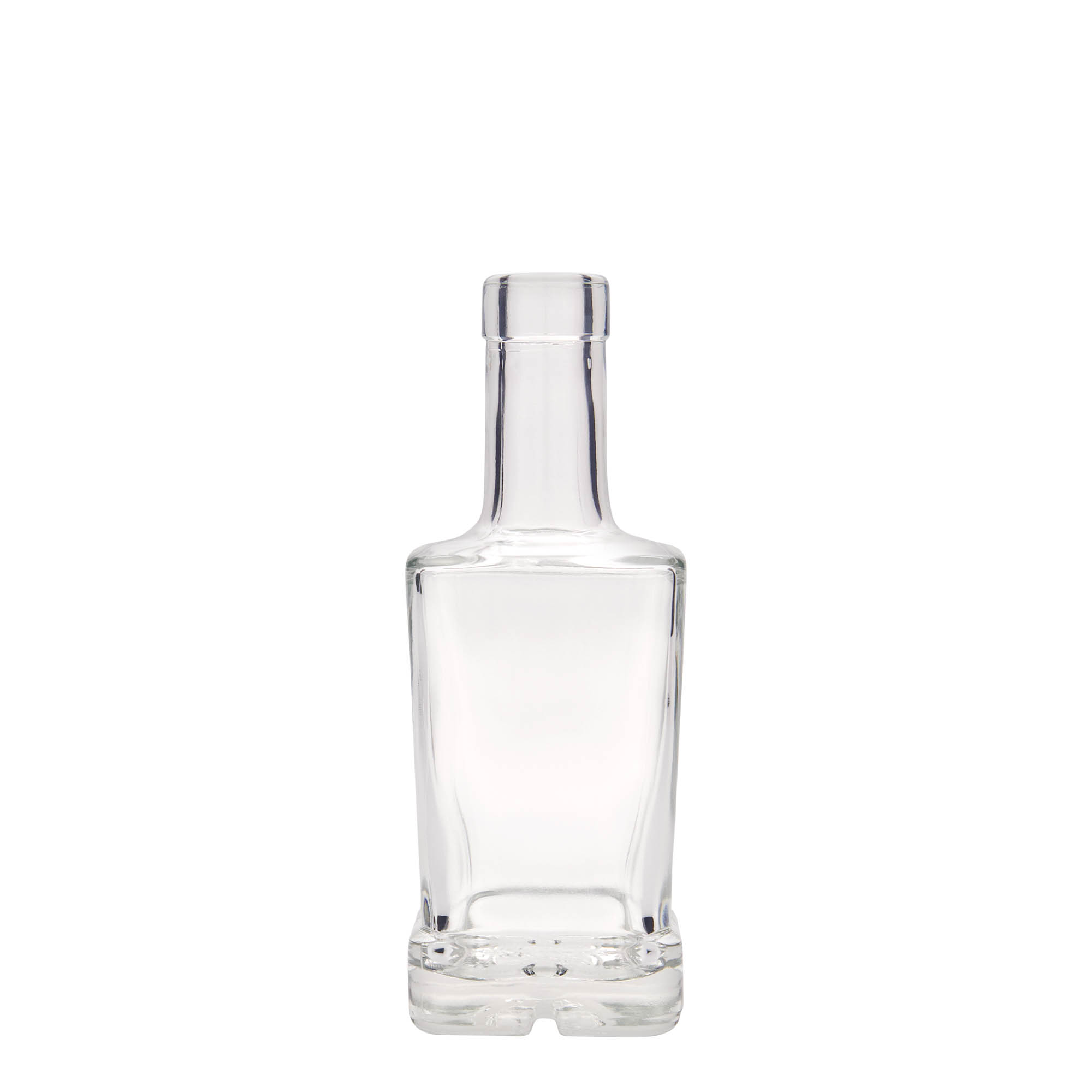 Bouteille en verre 250 ml 'Rene', carrée, ouverture : bouchon en liège