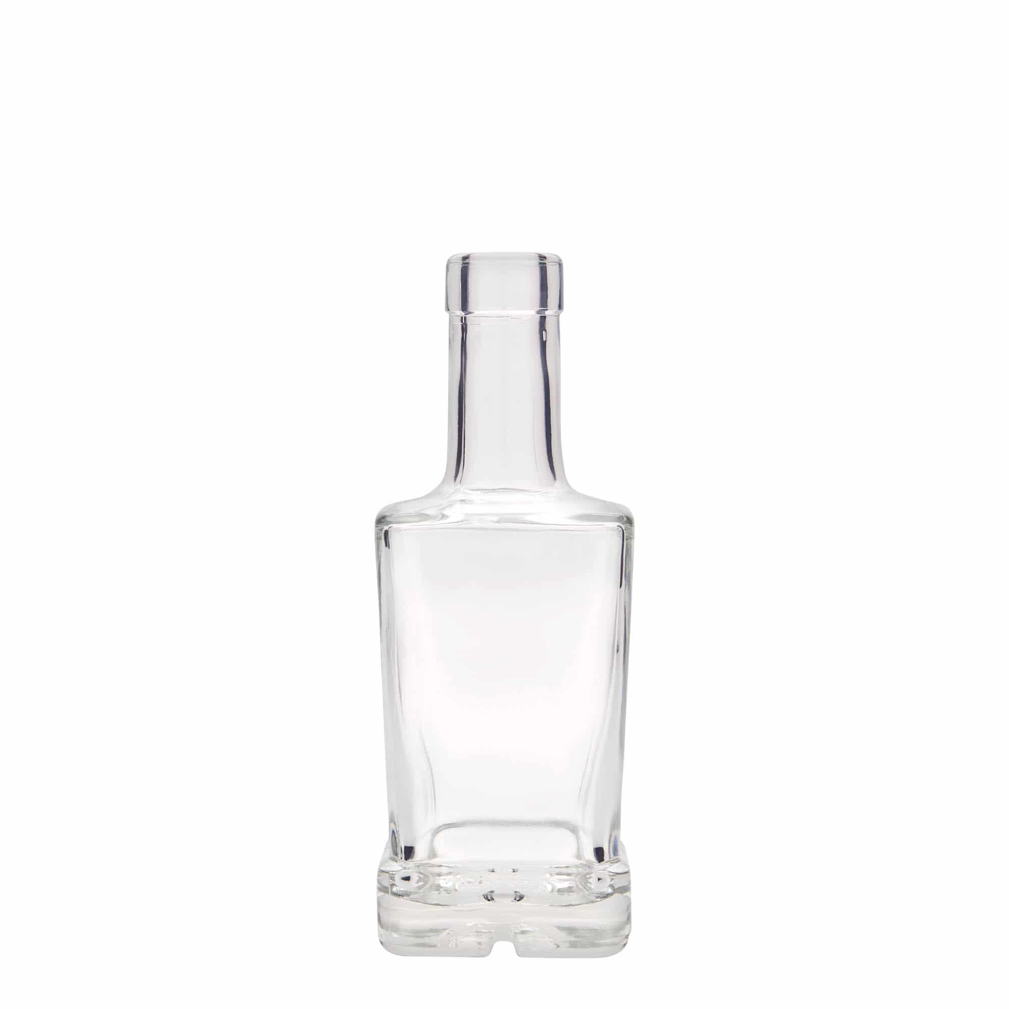 Bouteille en verre 250 ml 'Rene', carrée, ouverture : bouchon en liège