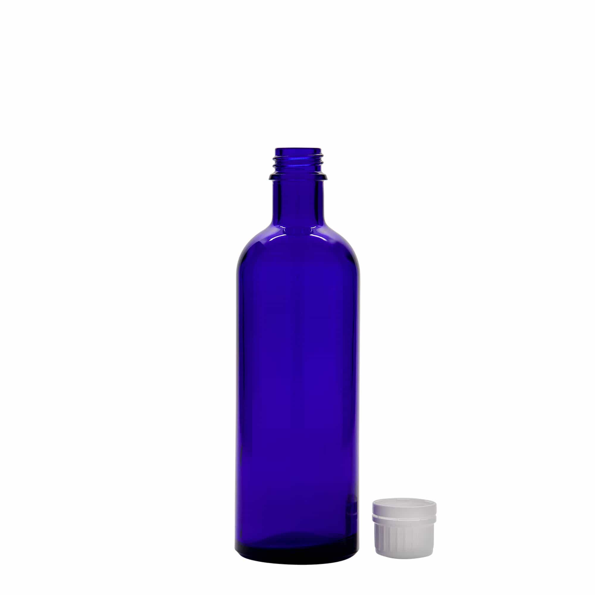Flacon médical 200 ml, verre, bleu royal, embouchure : DIN 22