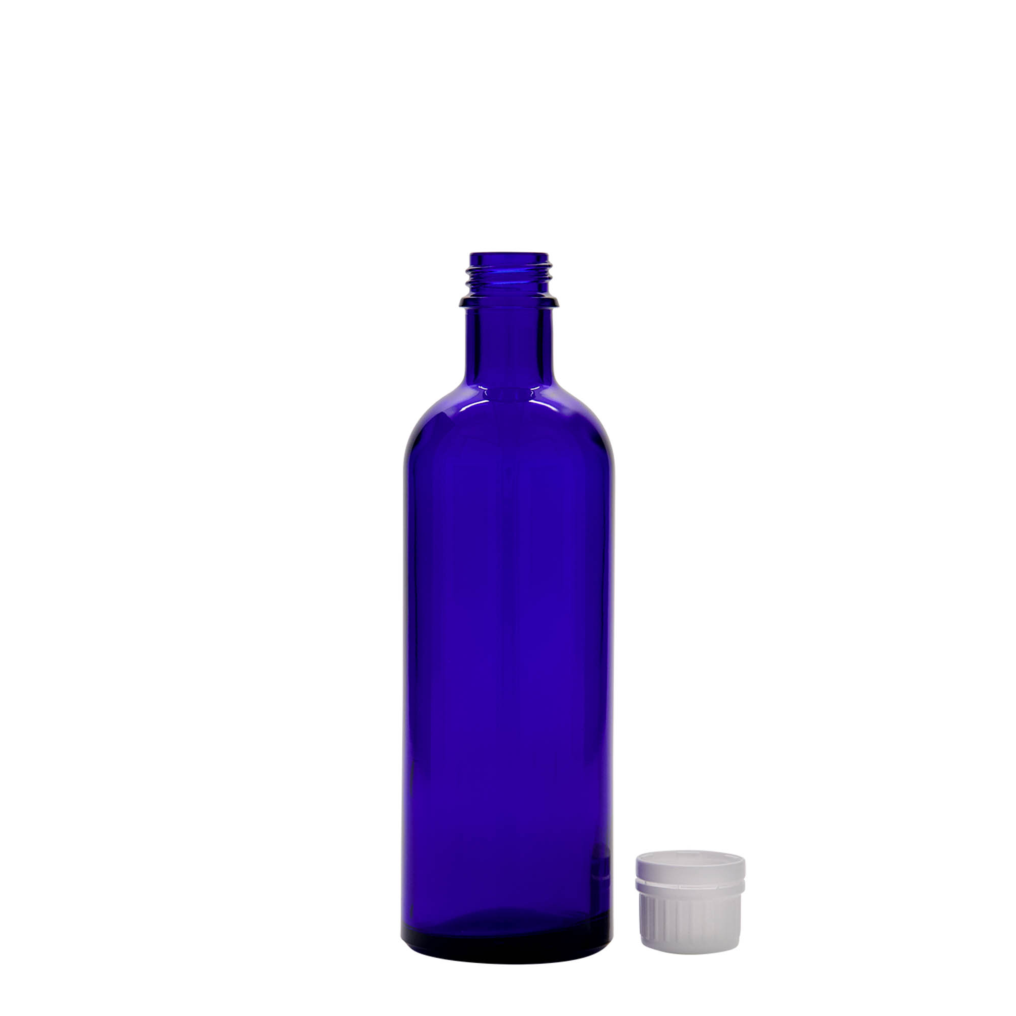 Flacon médical 200 ml, verre, bleu royal, embouchure : DIN 22 Flacon médical 200 ml, verre, bleu royal, embouchure : DIN 22