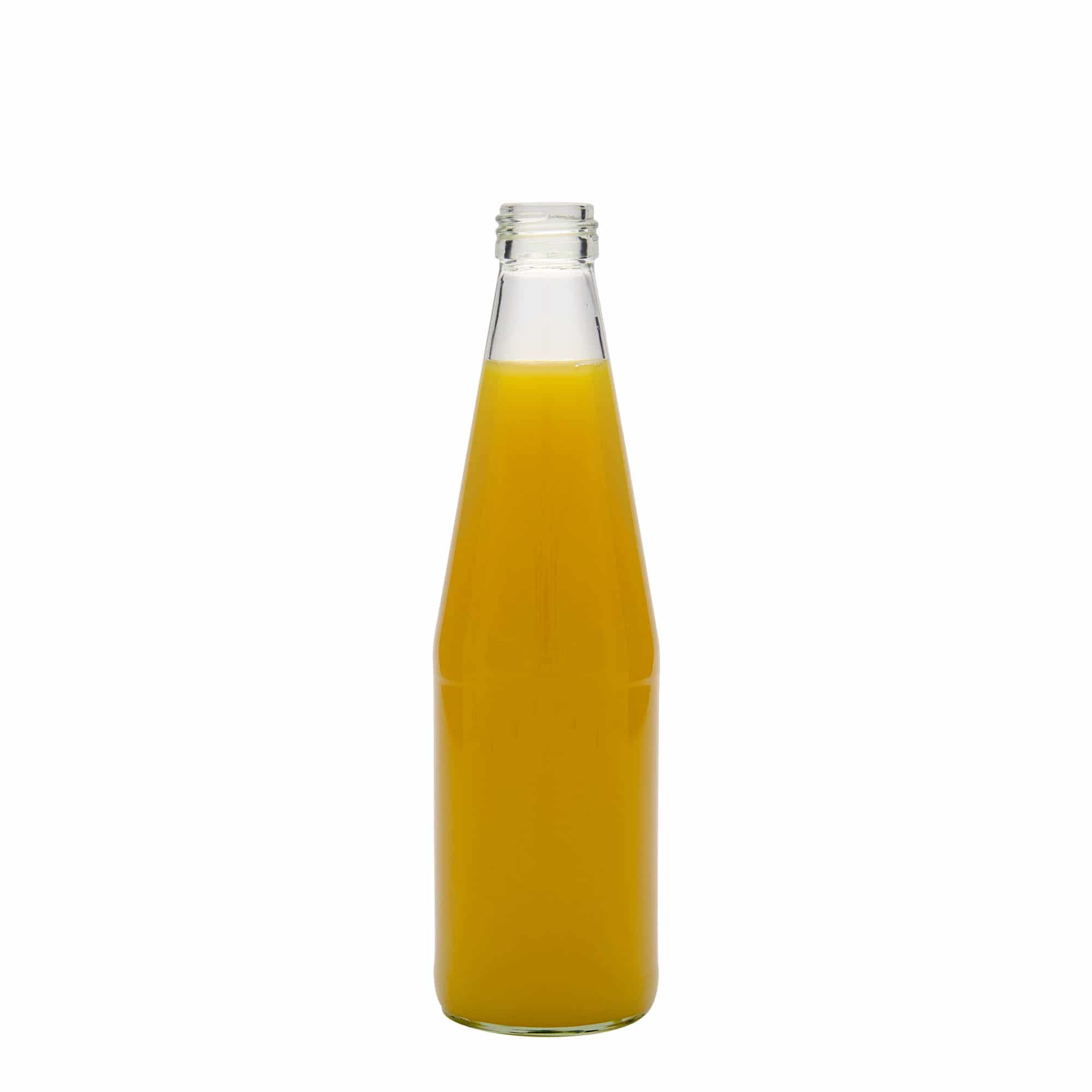Bouteille universelle en forme de carotte 330 ml, verre, bouchage: PP 28