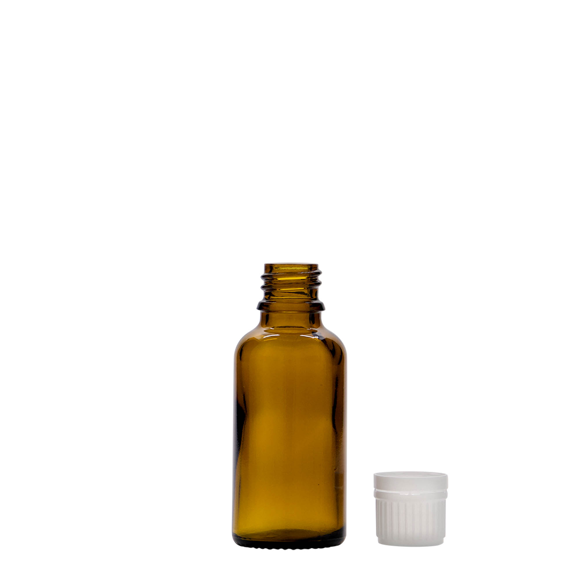Flacon médical 30 ml, verre, brun, ouverture : DIN 18