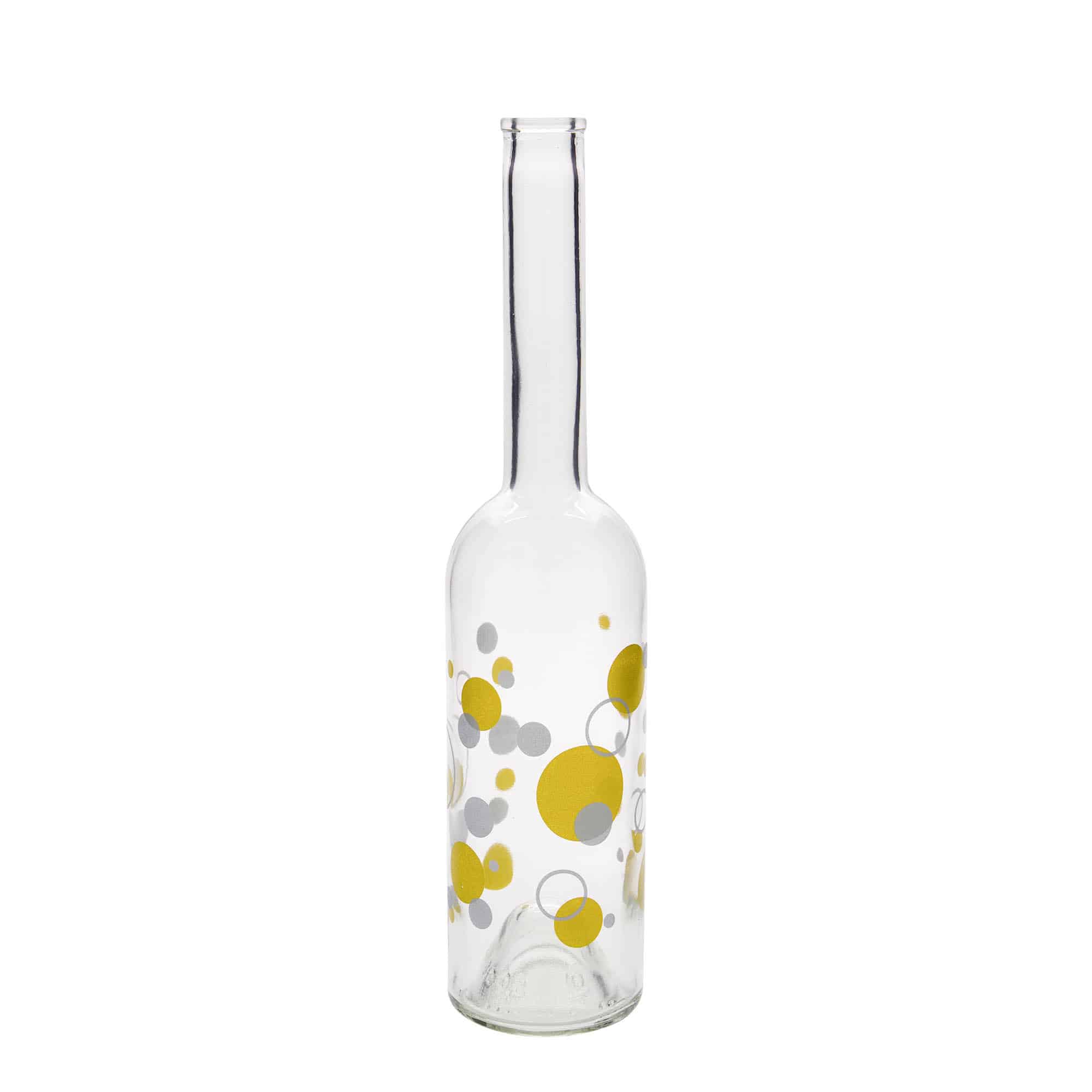 Bouteille en verre 500 ml « Opera », motif : points, bouchon : liège