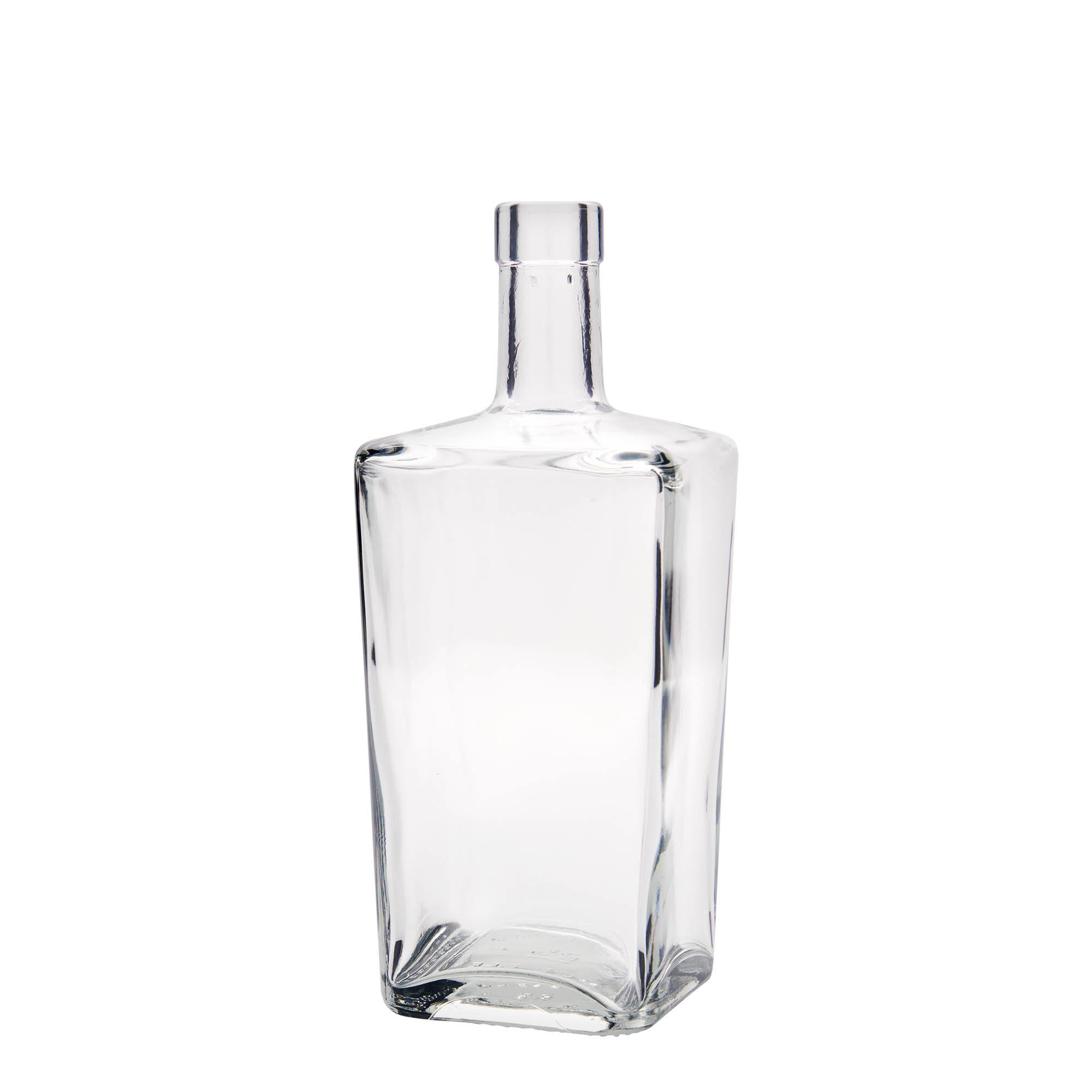 Bouteille en verre 700 ml 'Noel', carrée, ouverture : bouchon en liège