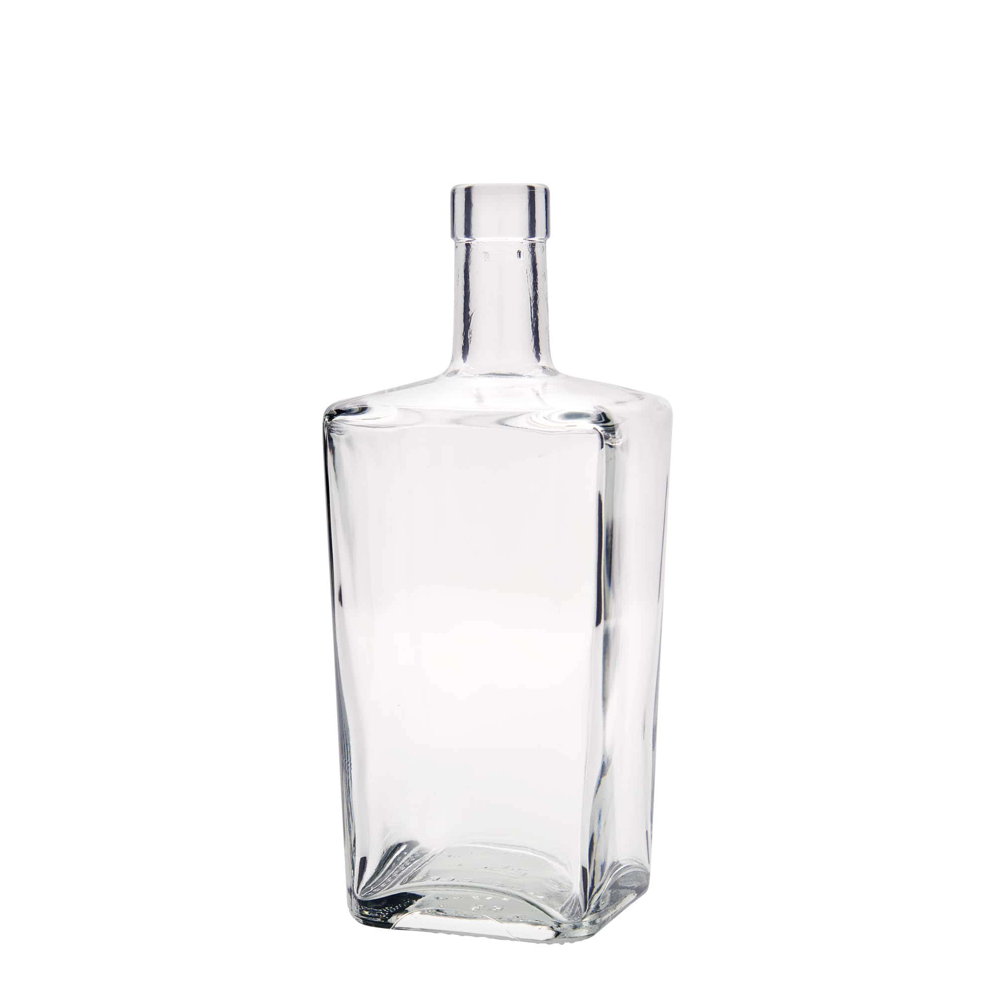 Bouteille en verre 700 ml 'Noel', carrée, ouverture : bouchon en liège Bouteille en verre 700 ml 'Noel', carrée, ouverture : bouchon en liège