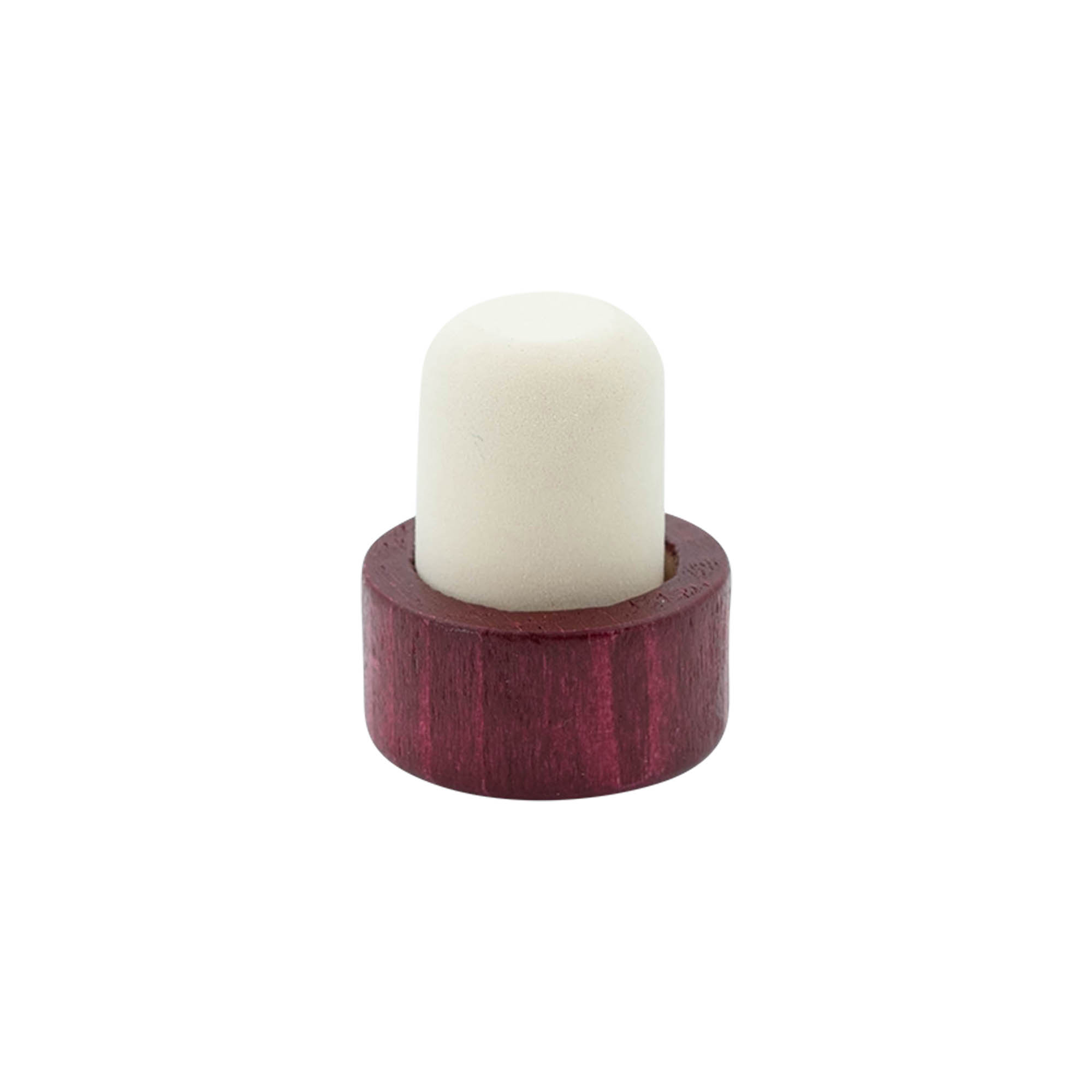 Bouchon à poignée 19 mm, bois/plastique, bordeaux, pour embouchure : liège Bouchon à poignée 19 mm, bois/plastique, bordeaux, pour embouchure : liège