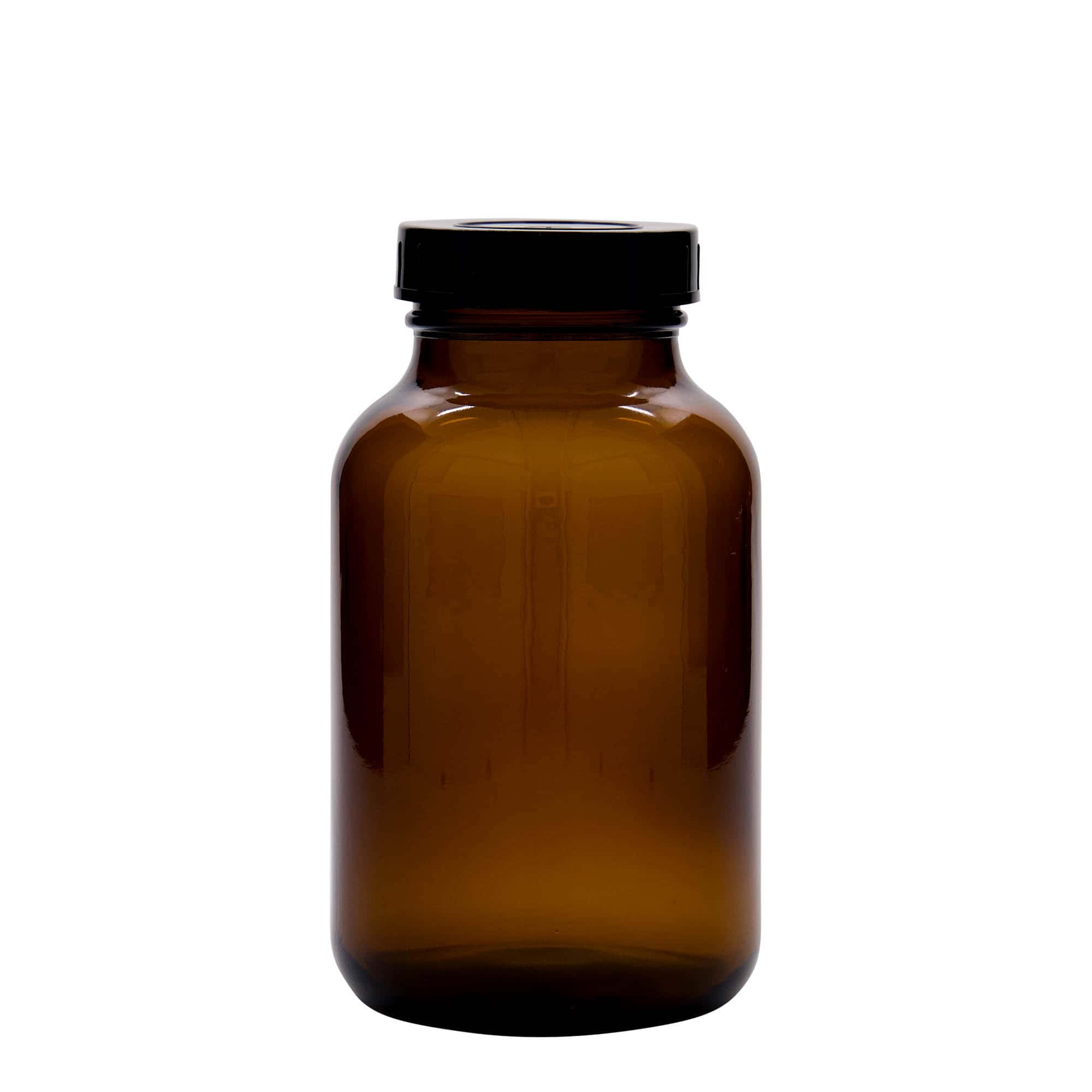 1 000 ml, bocal large, verre brun, ouverture : DIN 68