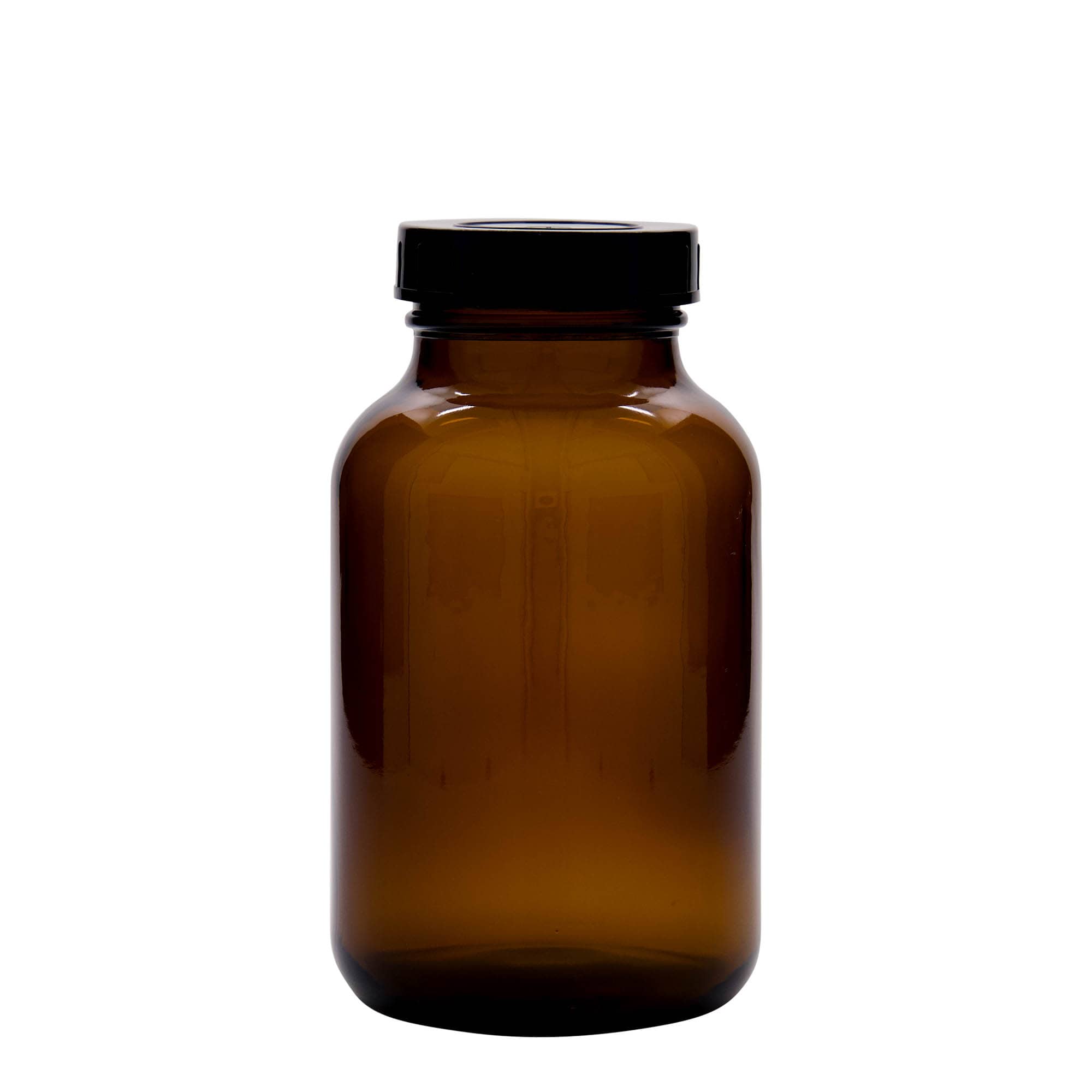 1 000 ml, bocal large, verre brun, ouverture : DIN 68