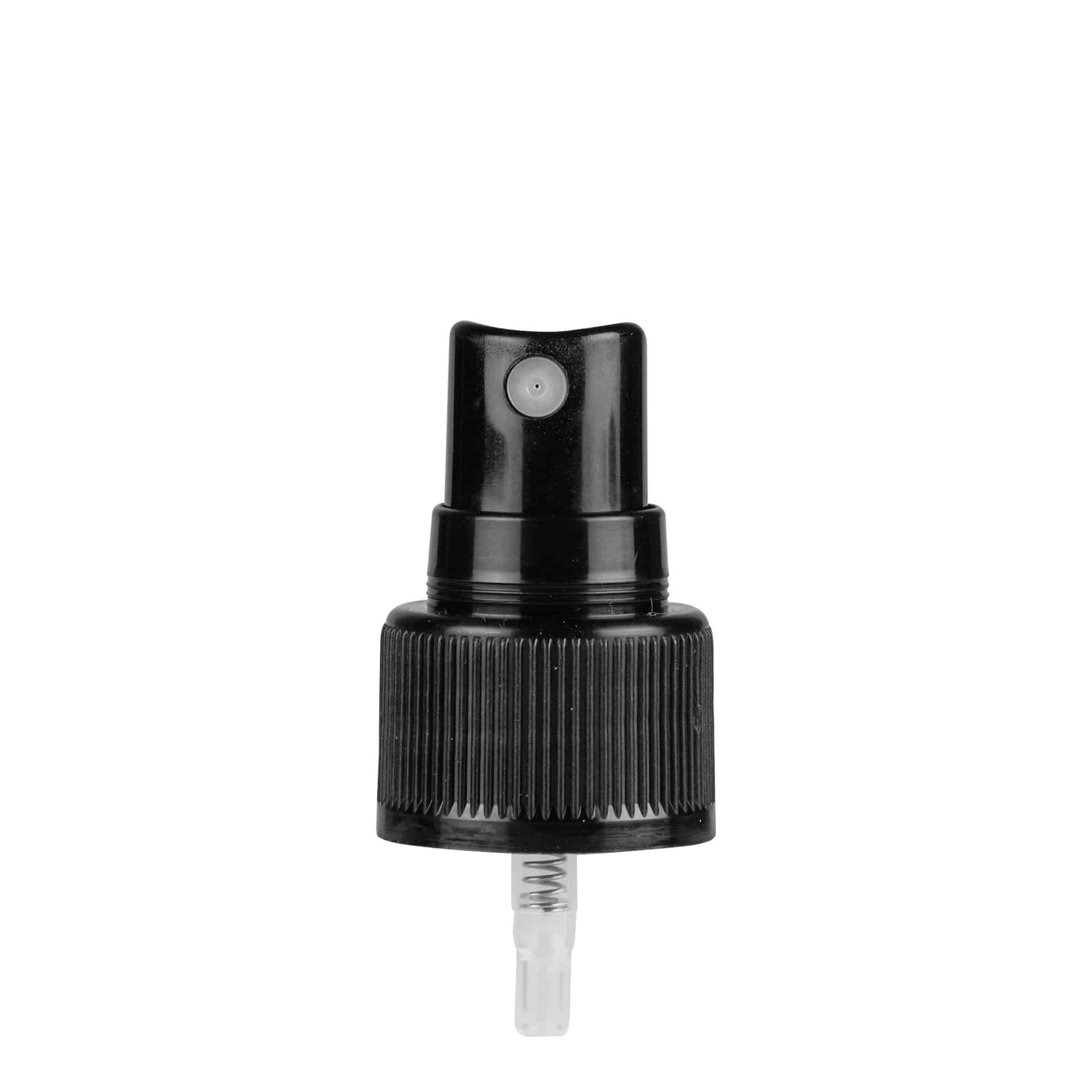 Bouchon à vis avec pulvérisateur spray, plastique PP, noir, pour ouverture : 24/410