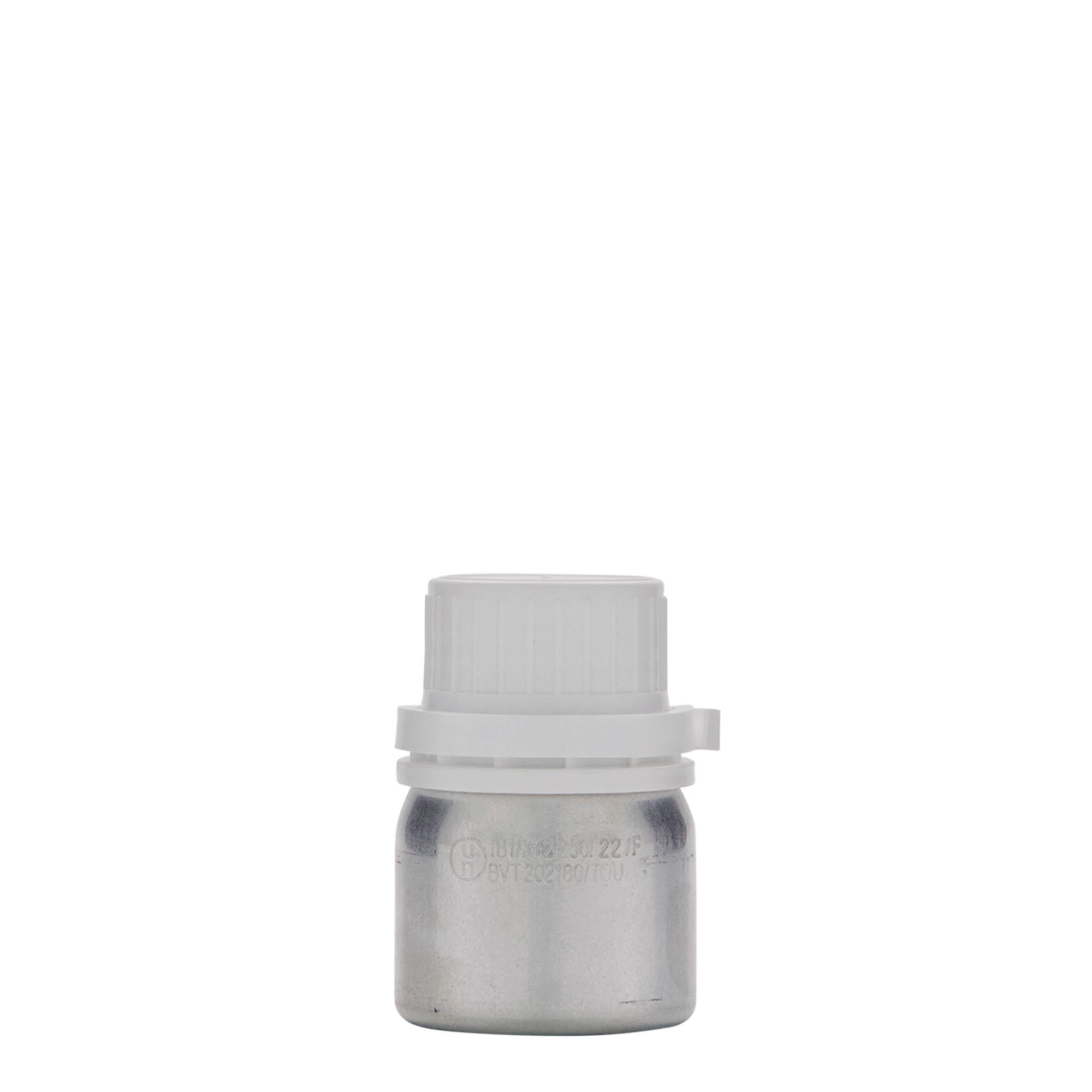 50 ml bouteille en aluminium, métal, argent, ouverture : DIN 32