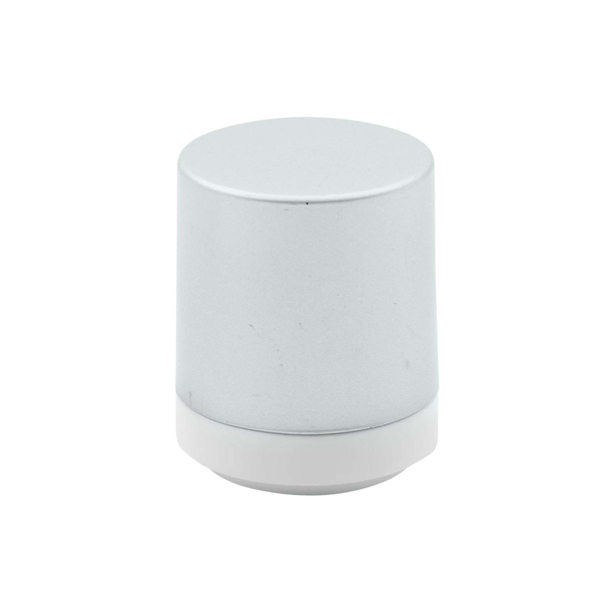 Pompe distributeur airless « Mezzo », type D, plastique PP, blanc avec capuchon mat argent métallisé