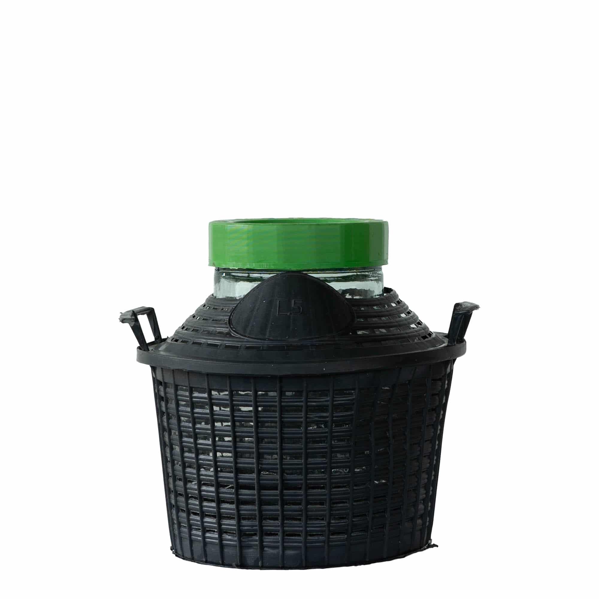 Bouteille ballon 5 l col large, verre, ouverture : bouchon à vis Bouteille ballon 5 l col large, verre, ouverture : bouchon à vis
