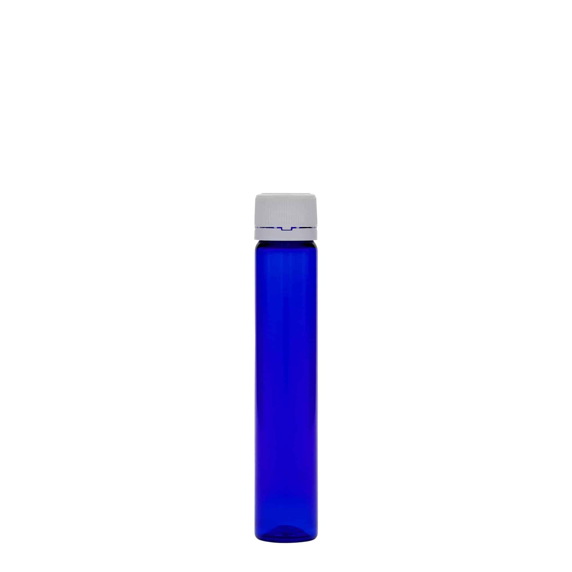 25 ml tube PET, plastique, bleu royal, ouverture : bouchon à vis