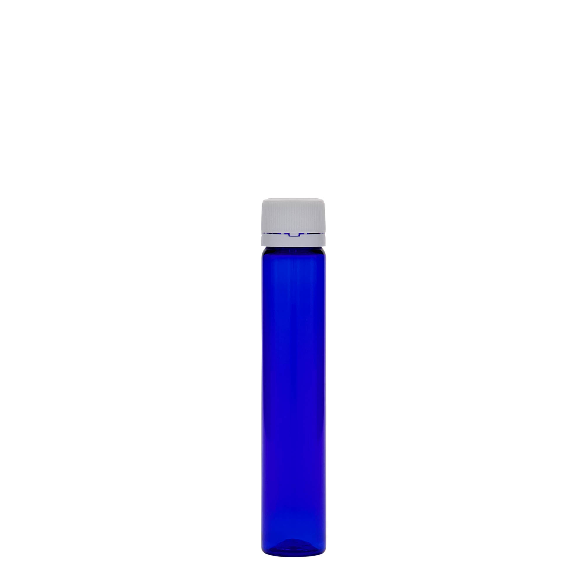 25 ml tube PET, plastique, bleu royal, ouverture : bouchon à vis