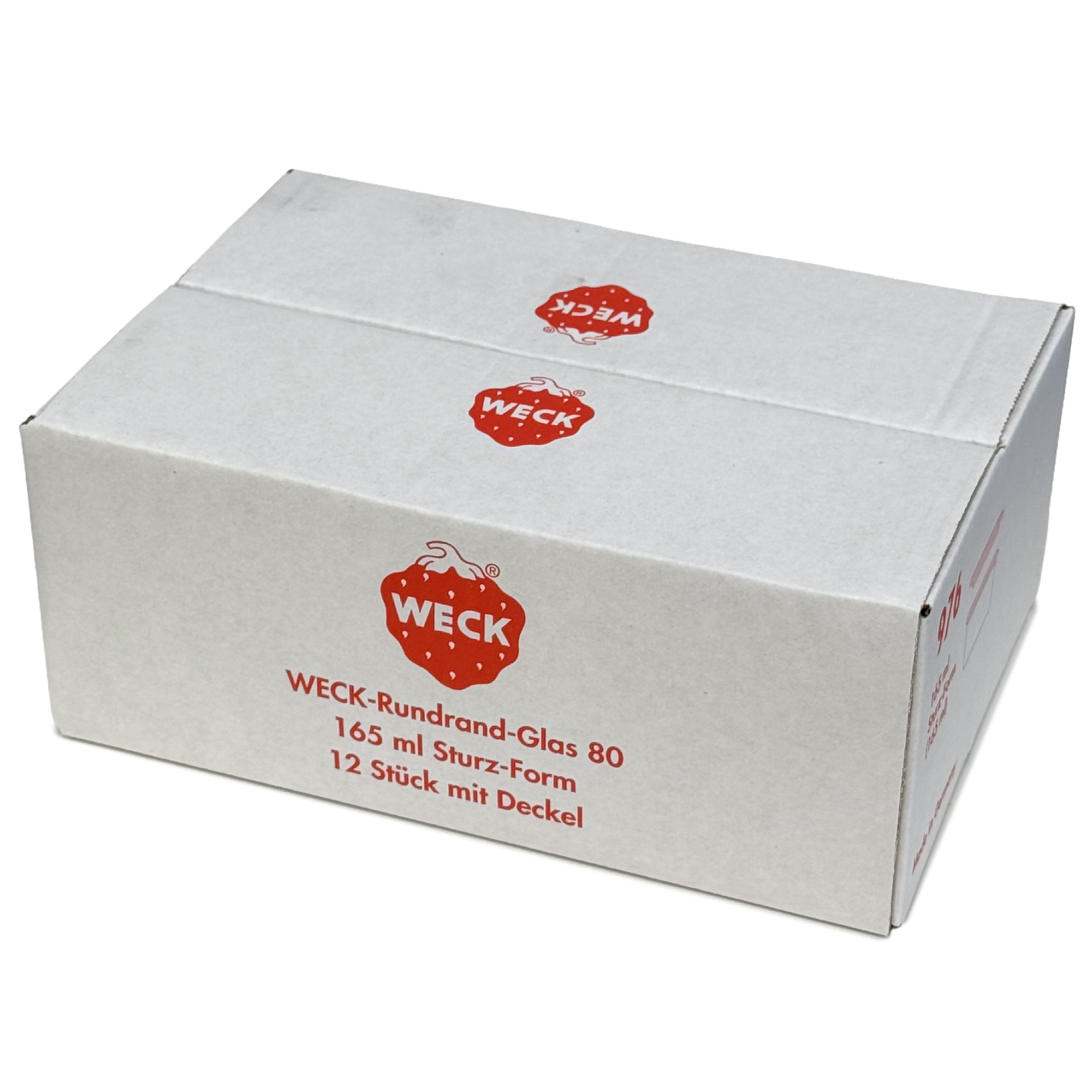 12x 165 ml bocal WECK à renversement avec couvercle en verre RR 80