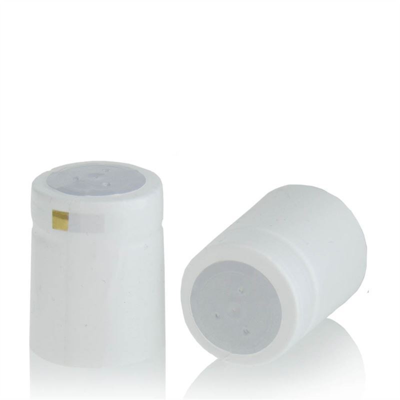 Capsule thermorétractable 32x41, plastique PVC, blanche Capsule thermorétractable 32x41, plastique PVC, blanche