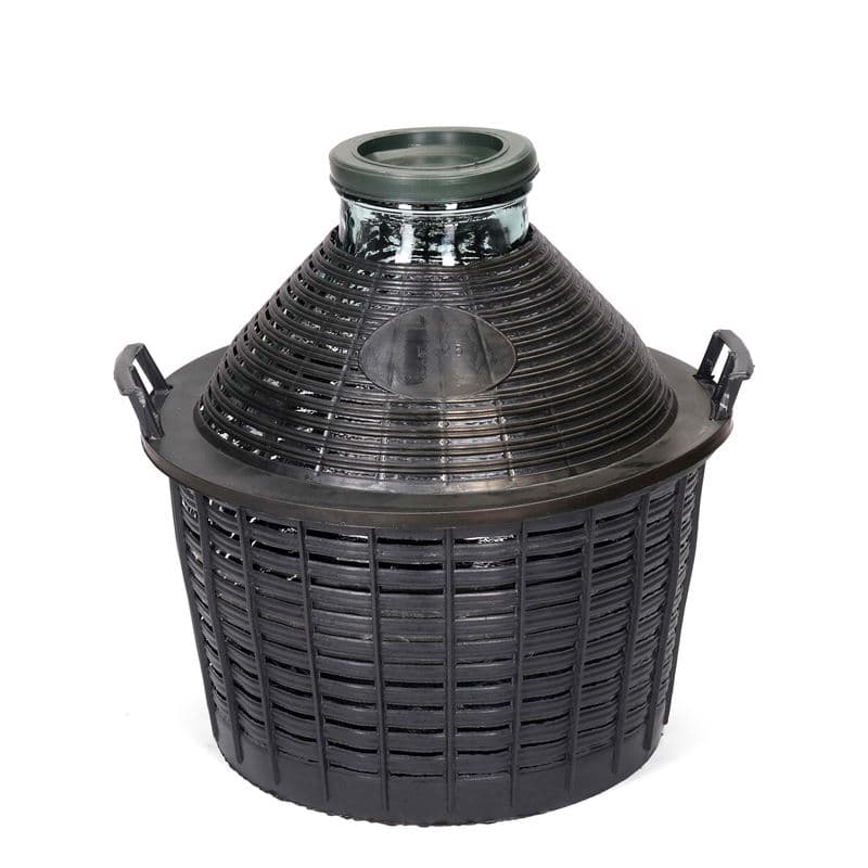 Dame-jeanne 25 l à col large, verre, bouchage: couvercle cloche