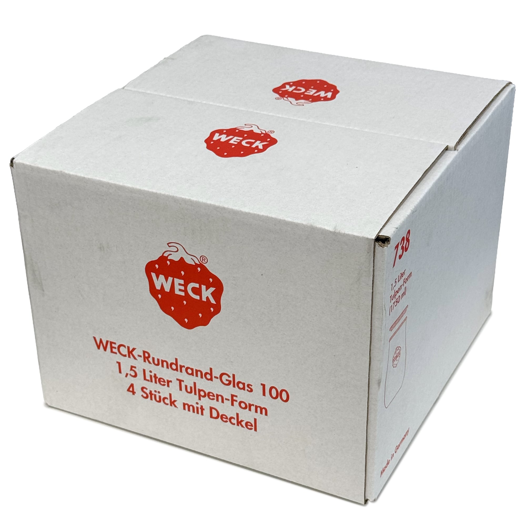 4x 1750 ml WECK verre tulipe avec couvercle en verre RR 100