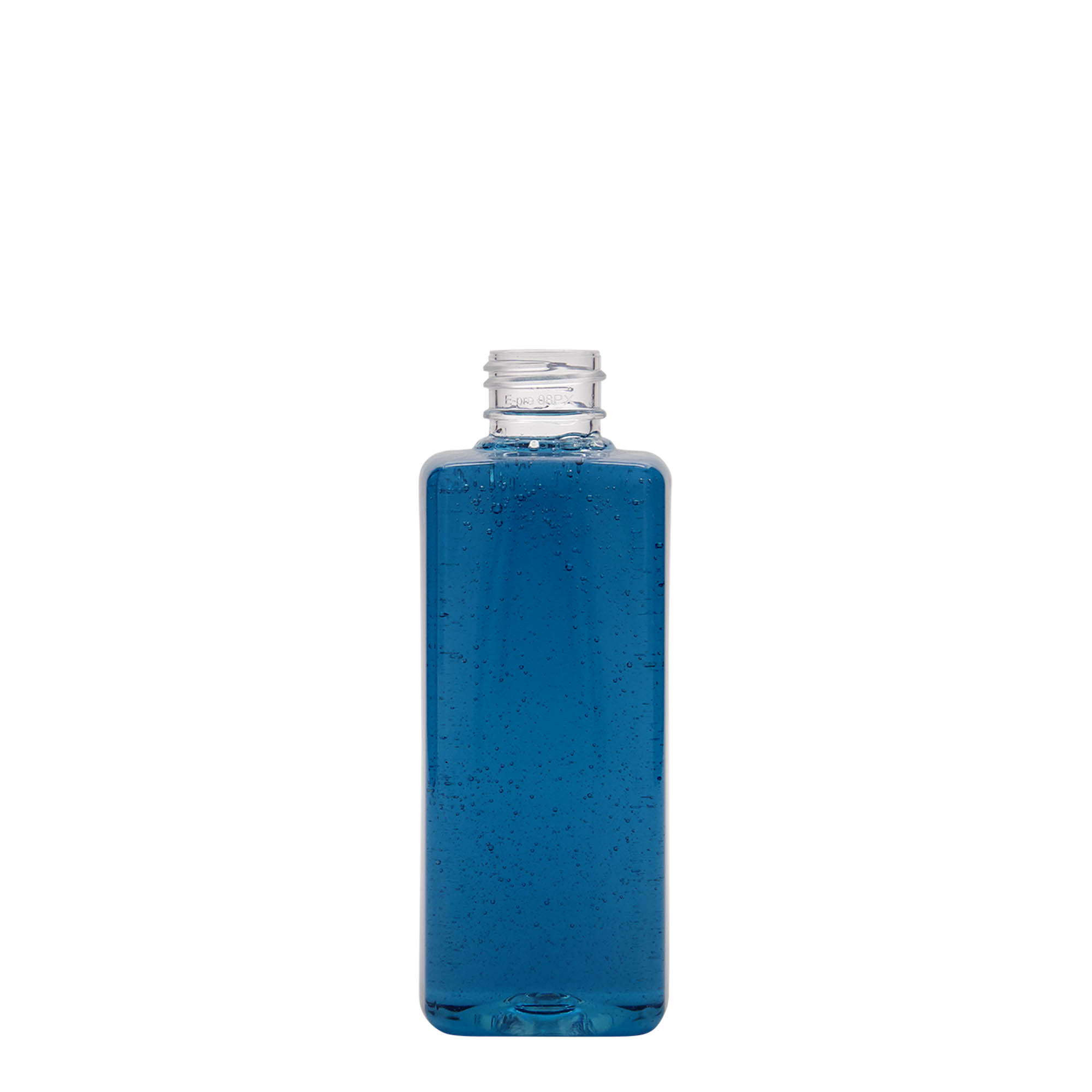 Bouteille PET 200 ml « Karl », carrée, plastique, goulot : 24/410 Bouteille PET 200 ml « Karl », carrée, plastique, goulot : 24/410