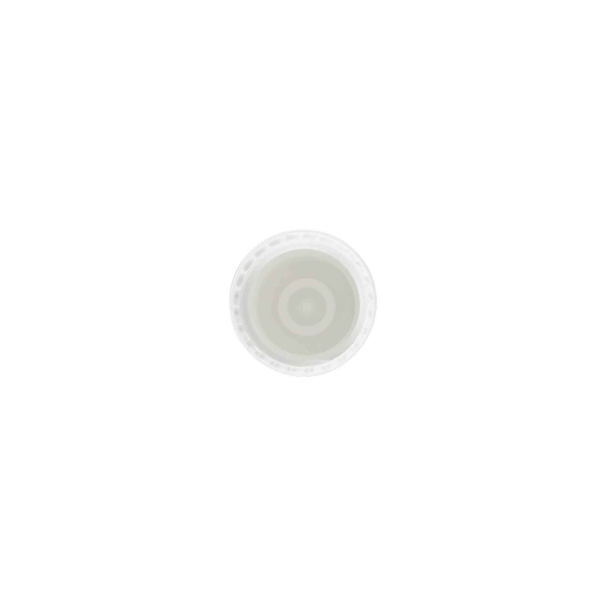 Bouchon pour flacon roll-on de 10 ml, plastique PP, blanc, pour ouverture : fermeture à vis