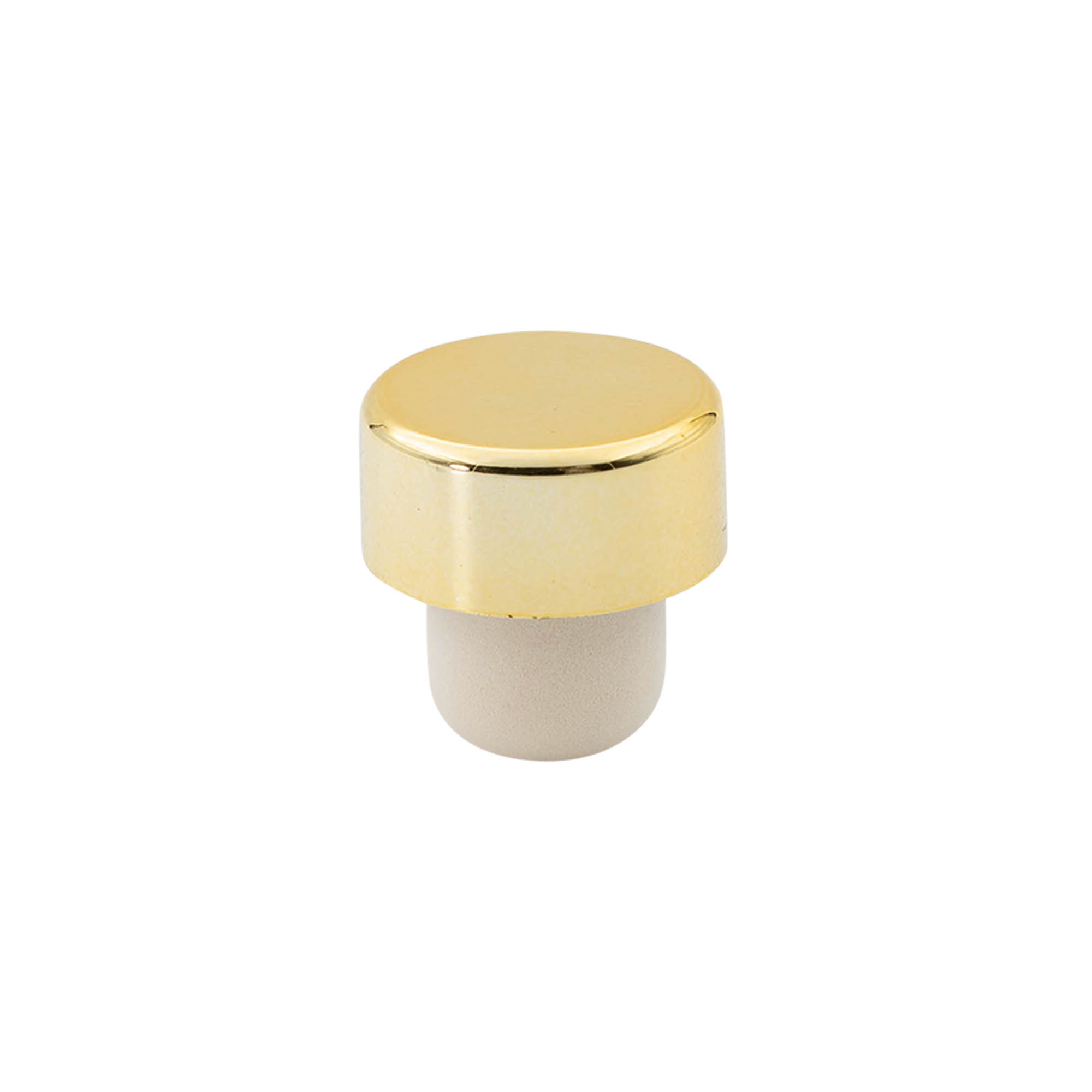 Bouchons à prise 19 mm, plastique, doré, pour embouchure : liège Bouchons à prise 19 mm, plastique, doré, pour embouchure : liège
