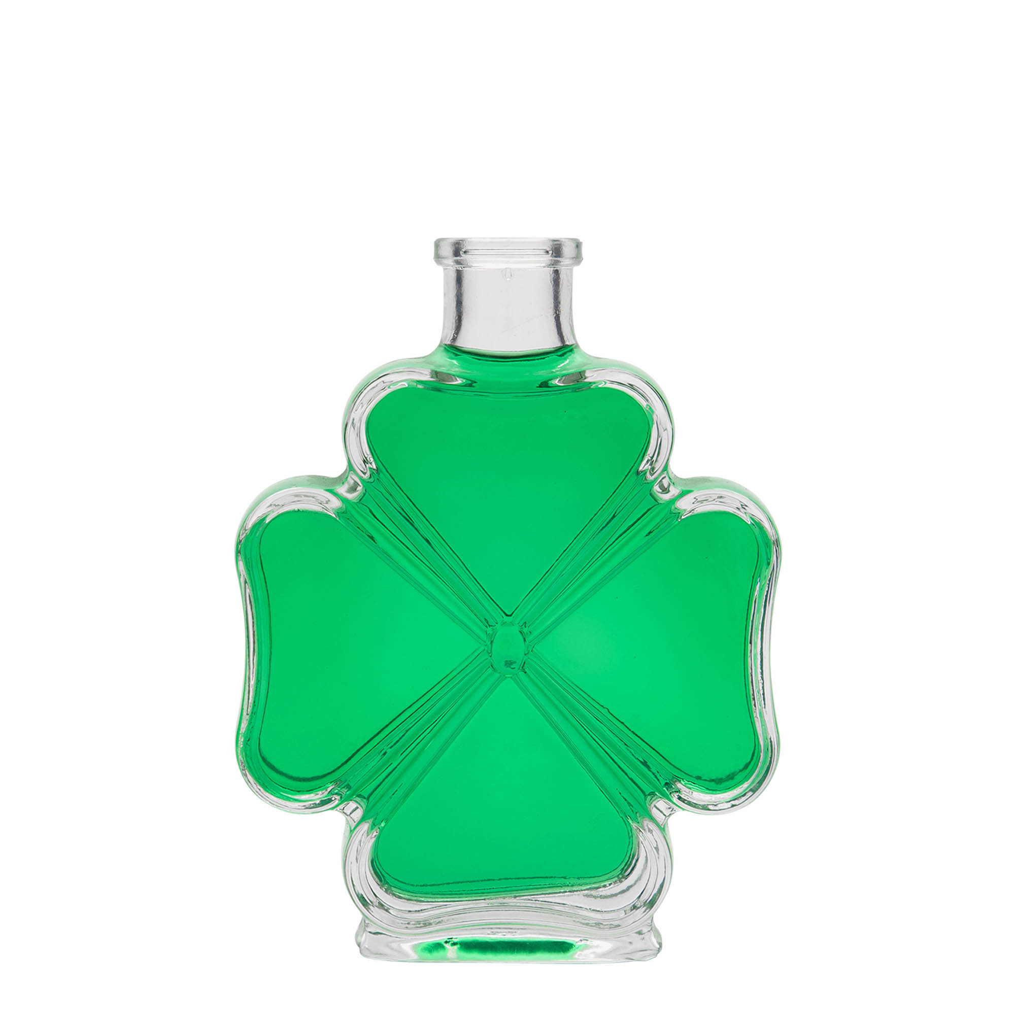Flacon en verre de 200 ml « Trèfle », ouverture : bouchon en liège Flacon en verre de 200 ml « Trèfle », ouverture : bouchon en liège