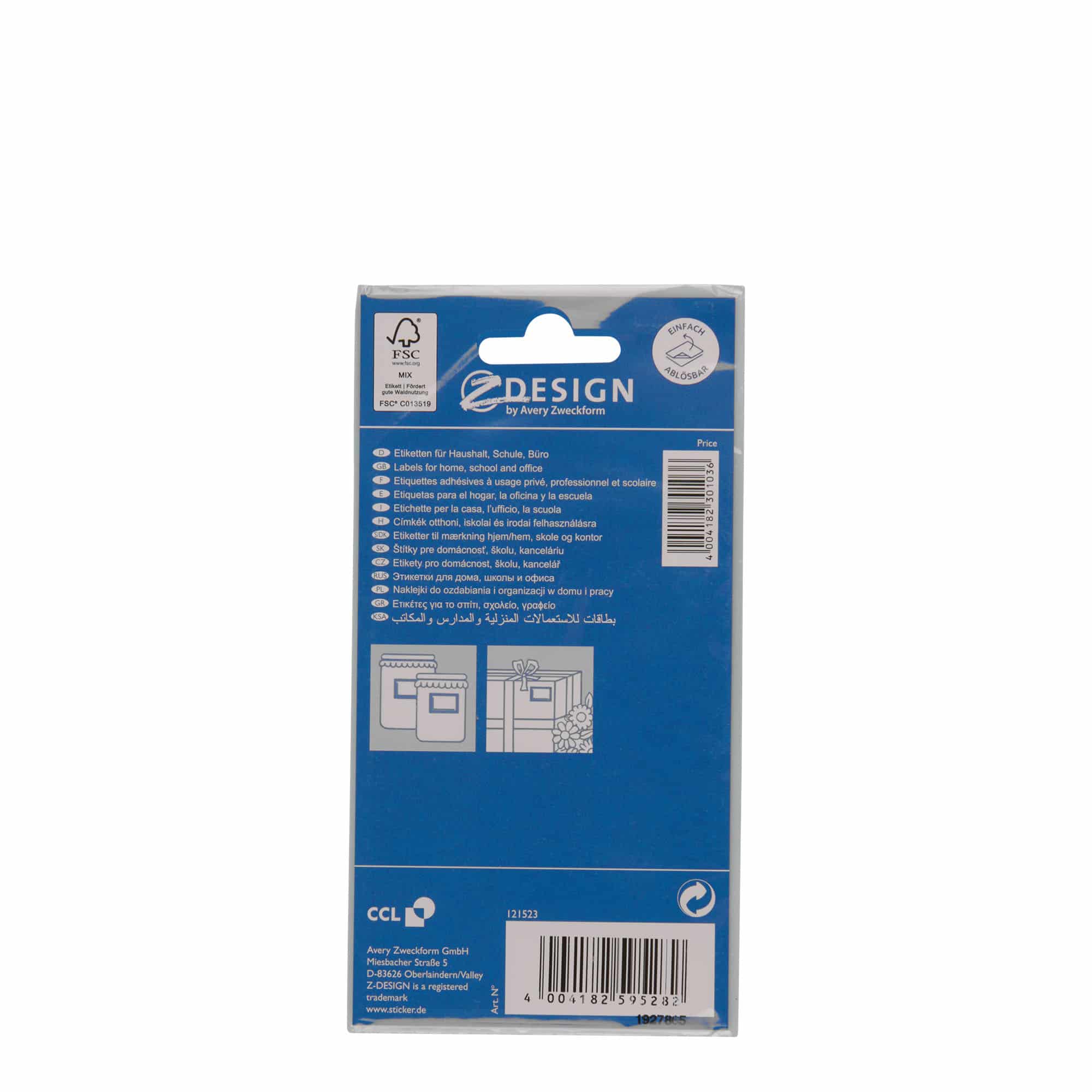 Étiquettes Zweckform « Cadre bleu », rectangulaires, papier, blanc-bleu