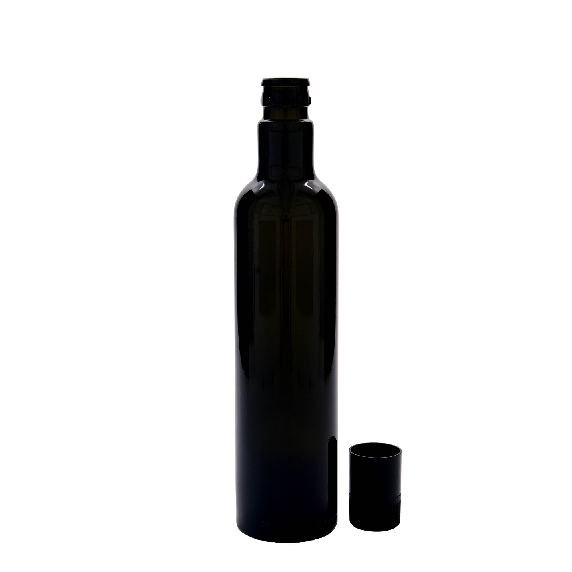 Flacon de vinaigre/huile 500 ml 'Willy New', verre, vert antique, embouchure : DOP
