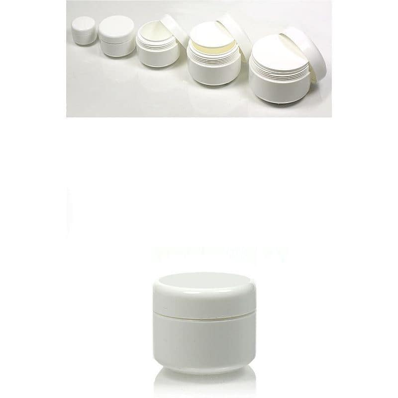 Boîte en plastique 5 ml 'Bianca', PP, blanche, bouchage: Bougage à vis