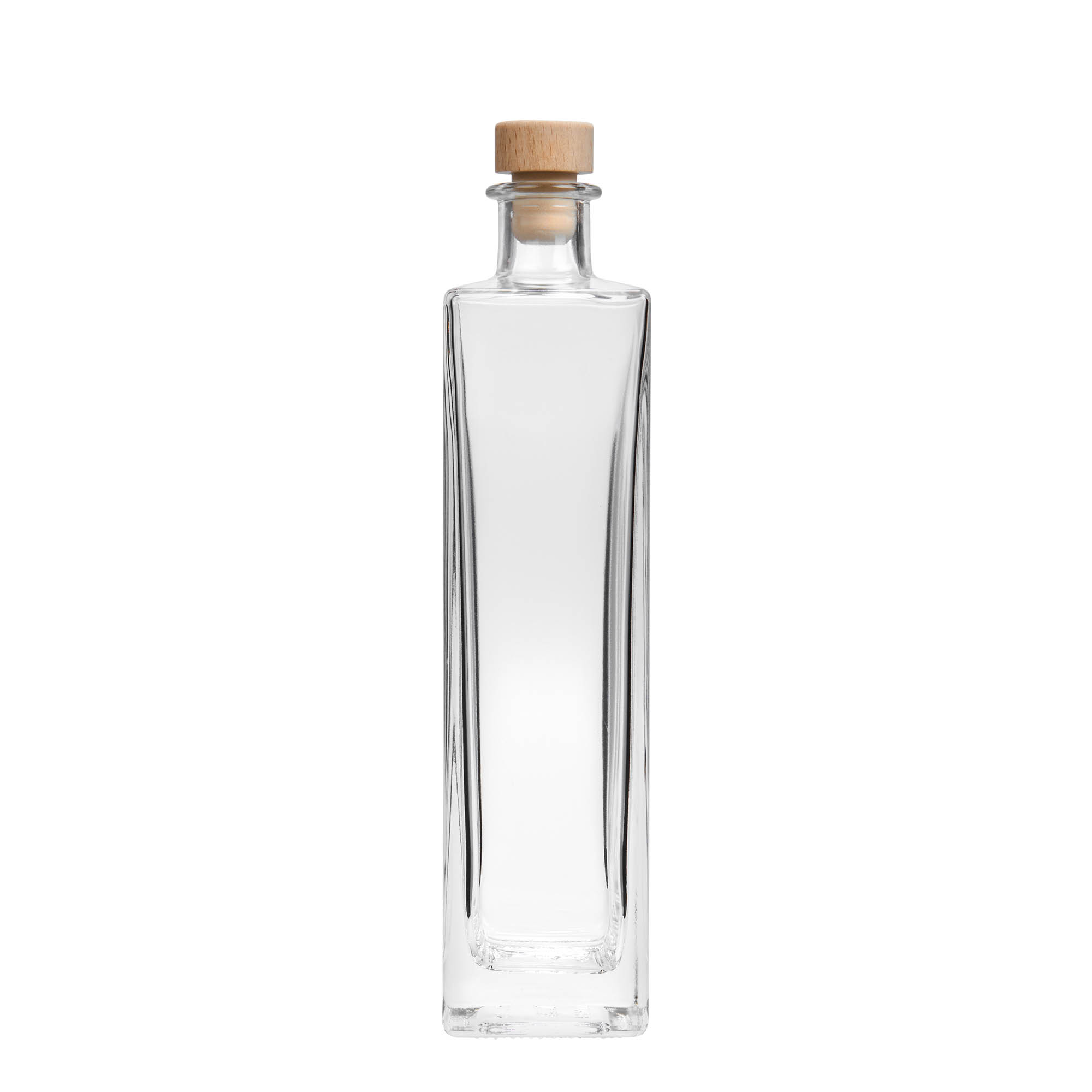 Bouteille en verre 500 ml « Rafaello », carrée, ouverture : bouchon en liège Bouteille en verre 500 ml « Rafaello », carrée, ouverture : bouchon en liège