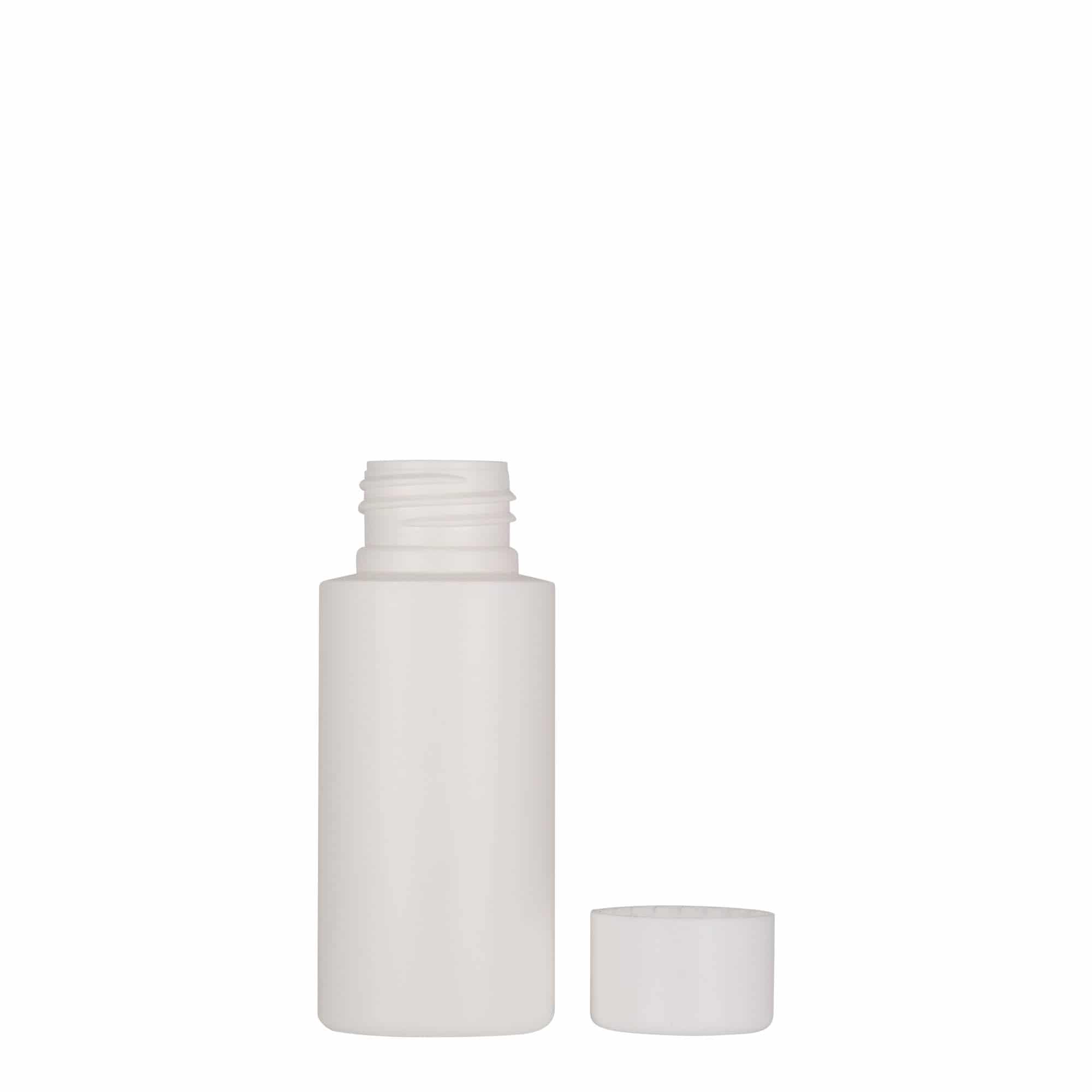 Bouteille en plastique 50 ml 'Pipe', PEHD, blanche, bouchage: 24/410
