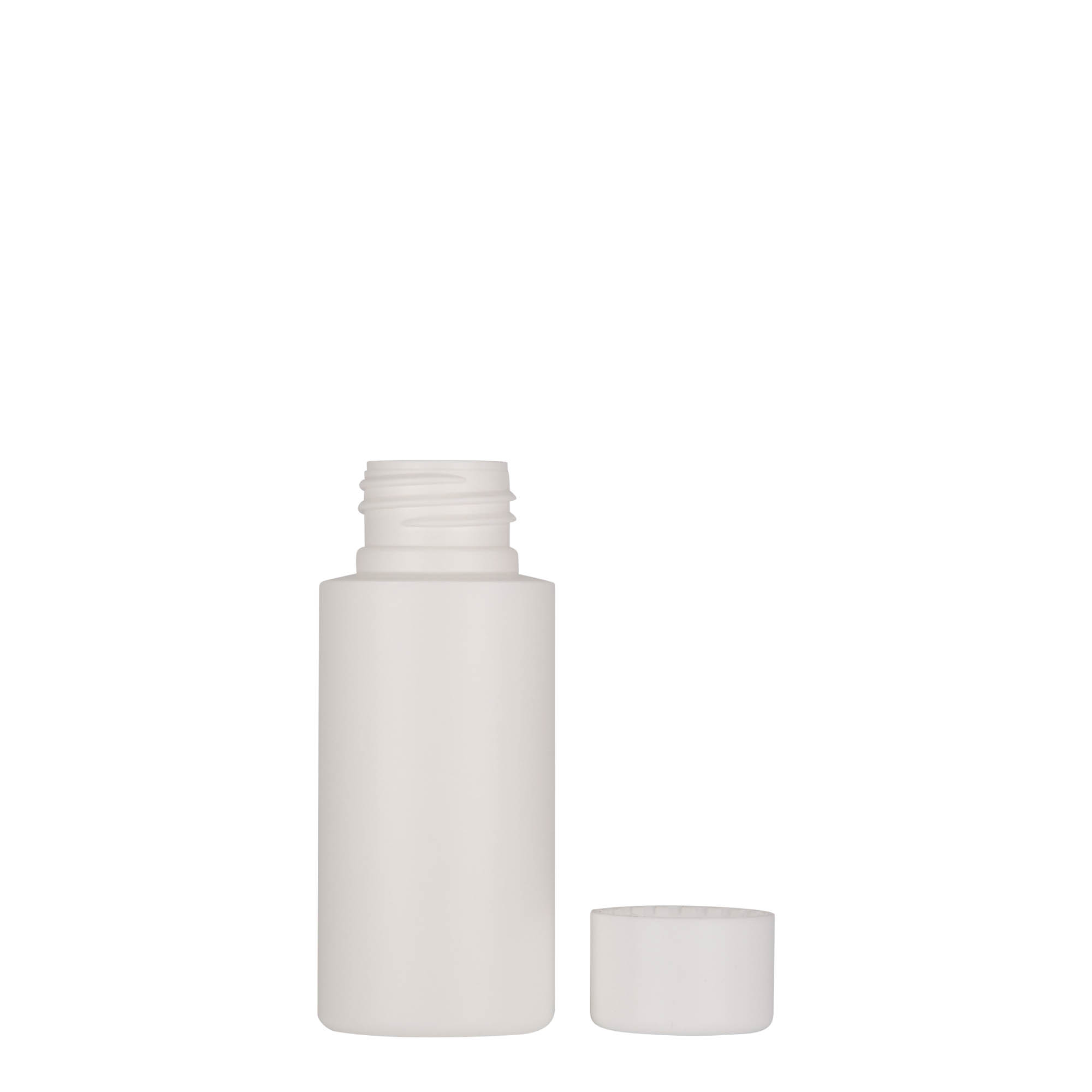 Flacon en plastique 50 ml 'Pipe', PEHD, blanc, ouverture : 24/410 Flacon en plastique 50 ml 'Pipe', PEHD, blanc, ouverture : 24/410