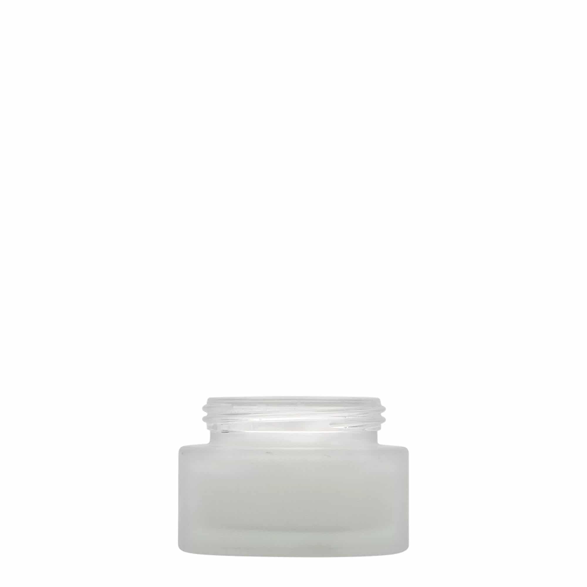 Pot de 30 ml « Édition Platine », verre, givré, ouverture : fermeture à vis
