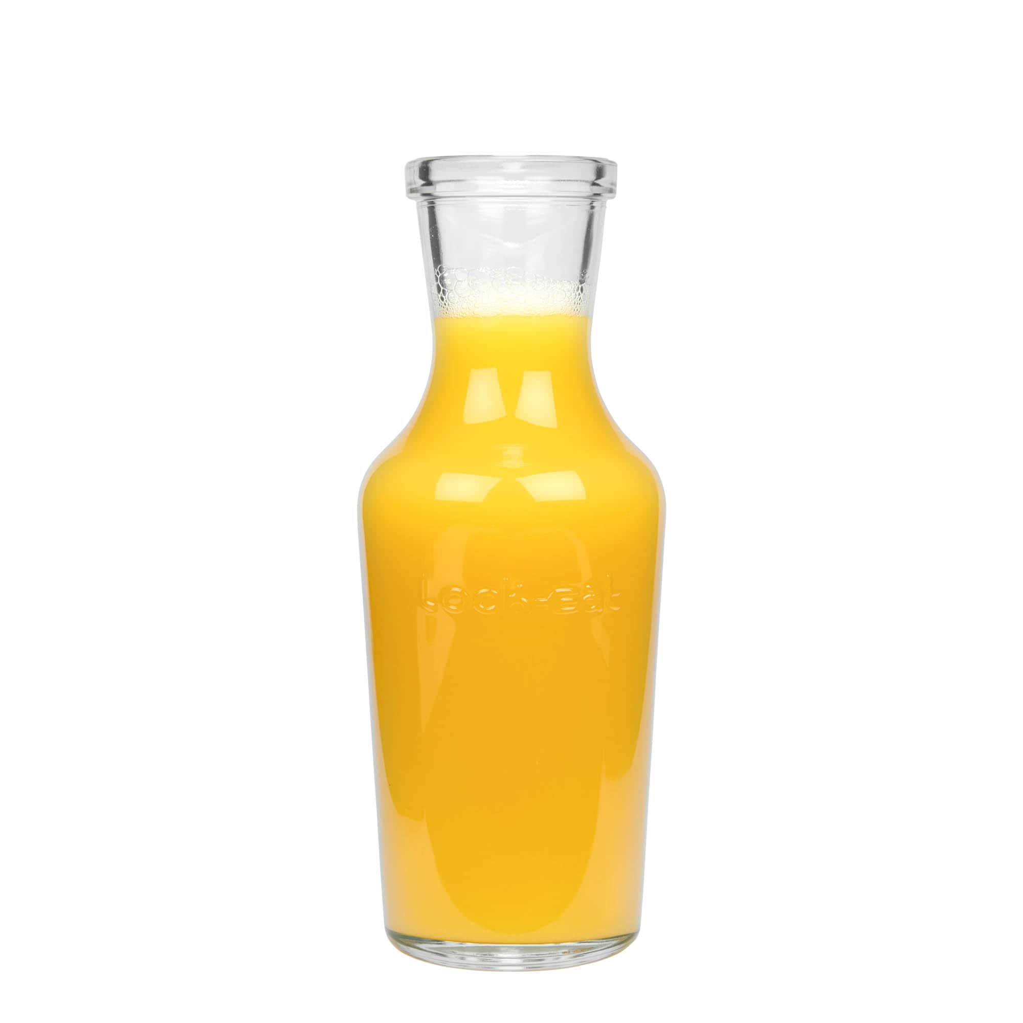 Carafe en verre 1.000 ml « Lock-Eat », ouverture : fermeture à pince métallique