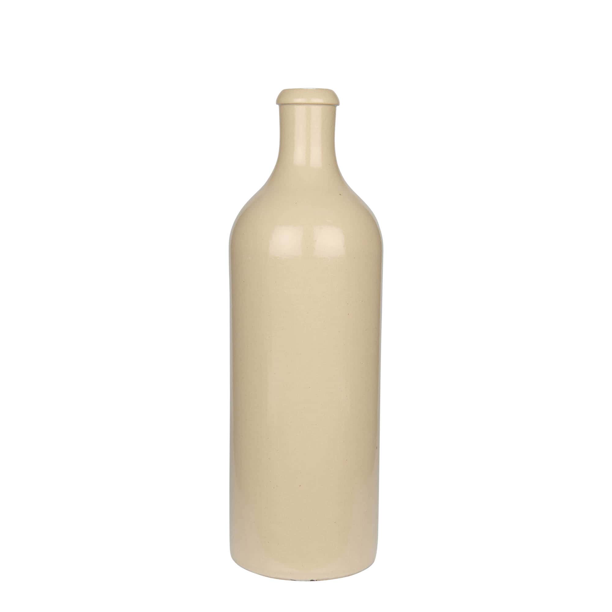 Cruche en grès de 750 ml, beige, ouverture : bouchon en liège