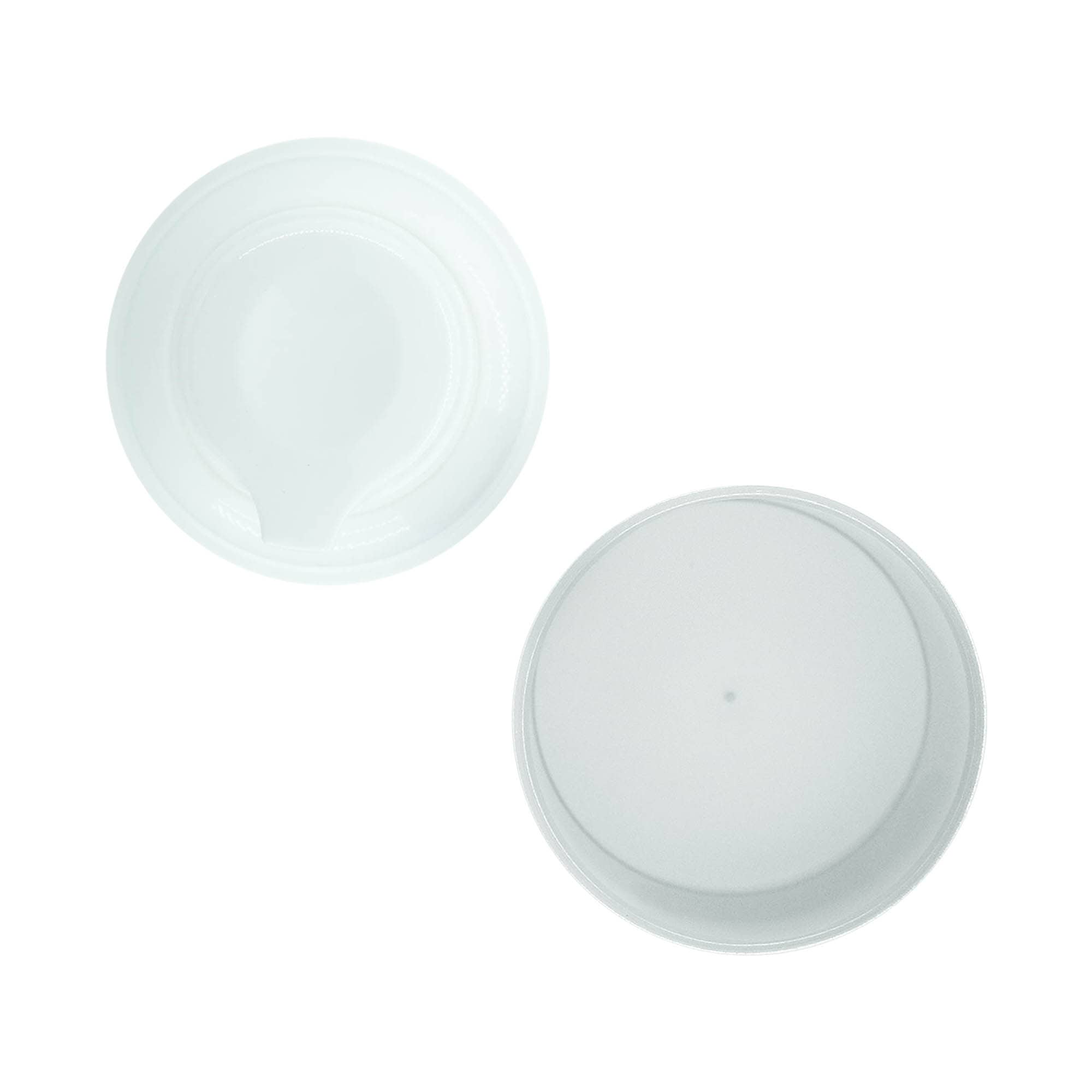Pompe distributeur airless « Mezzo », type D, plastique PP, blanc avec capuchon mat argent métallisé