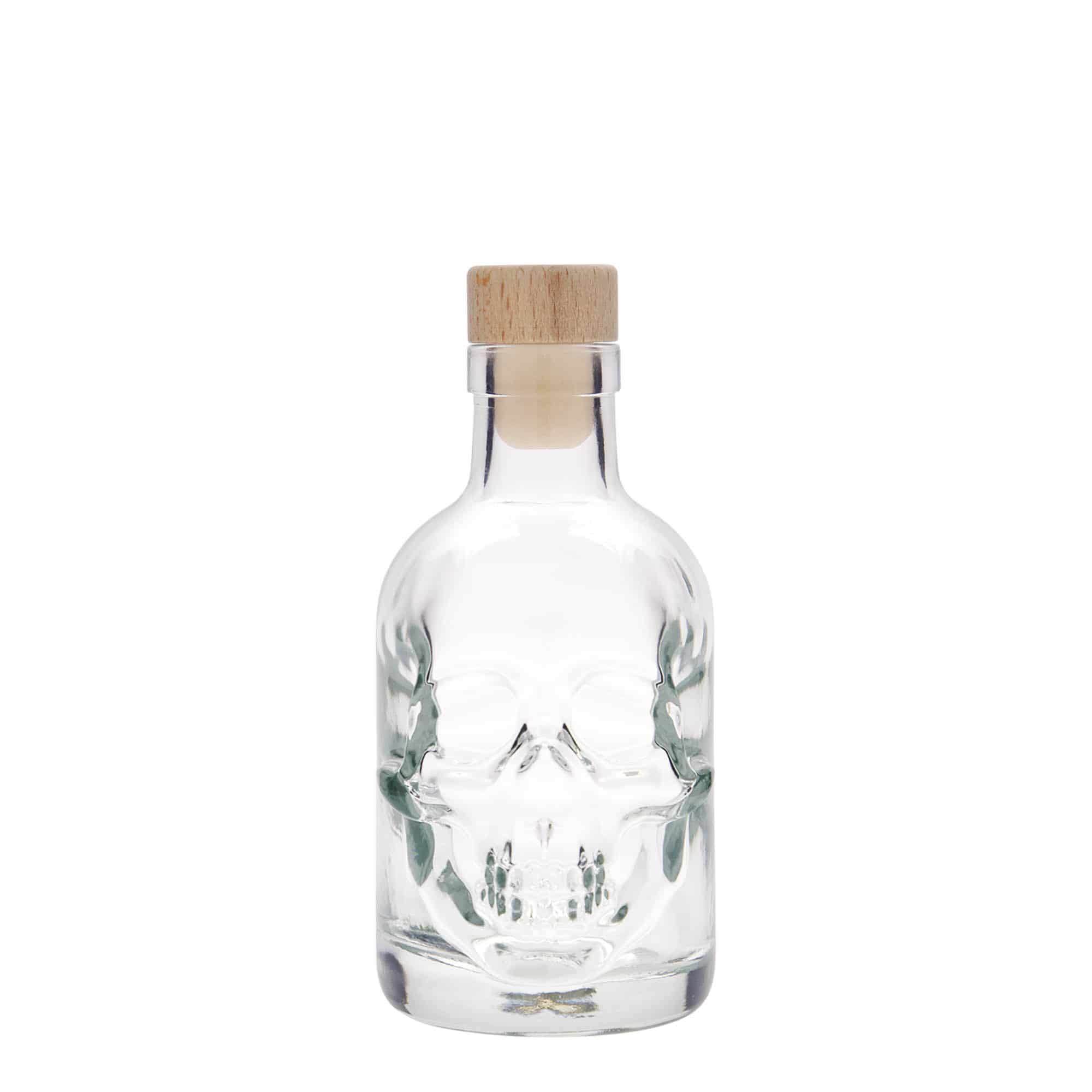 Bouteille en verre de 200 ml « Tête de mort », ouverture : liège