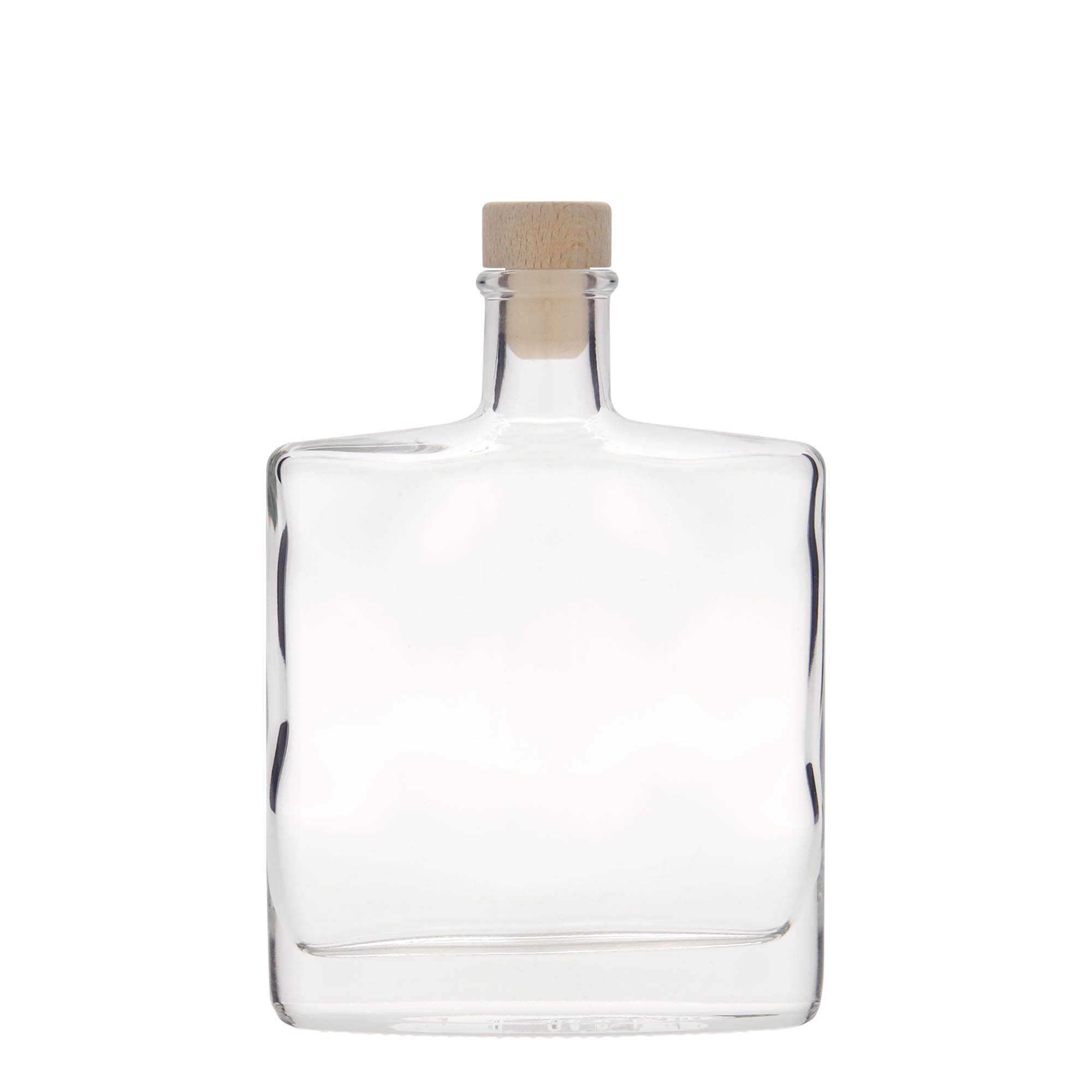 Bouteille en verre 350 ml 'Zorbas', ovale, ouverture : bouchon en liège Bouteille en verre 350 ml 'Zorbas', ovale, ouverture : bouchon en liège