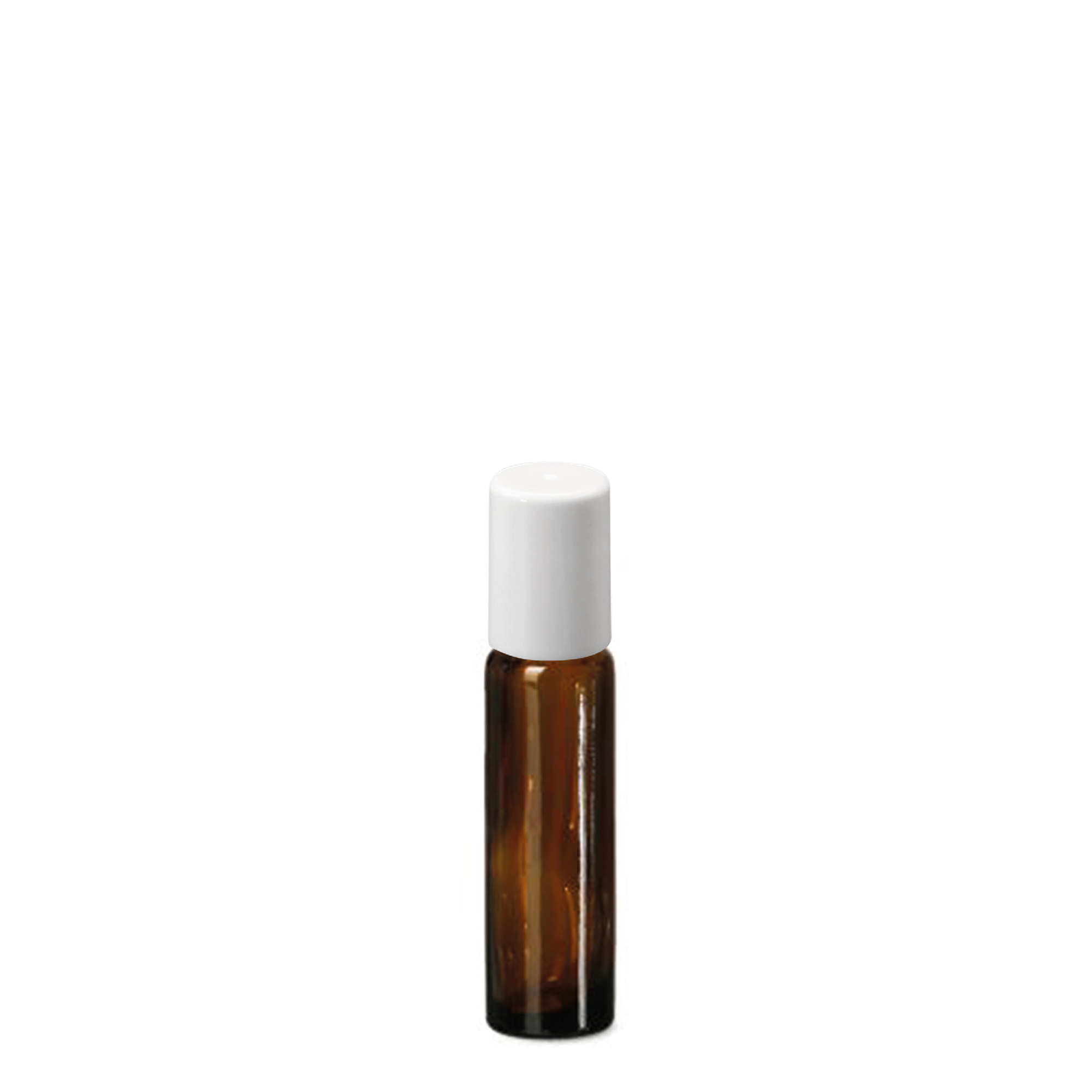 Flacon roll-on 10 ml, verre, brun, ouverture : bouchon à vis