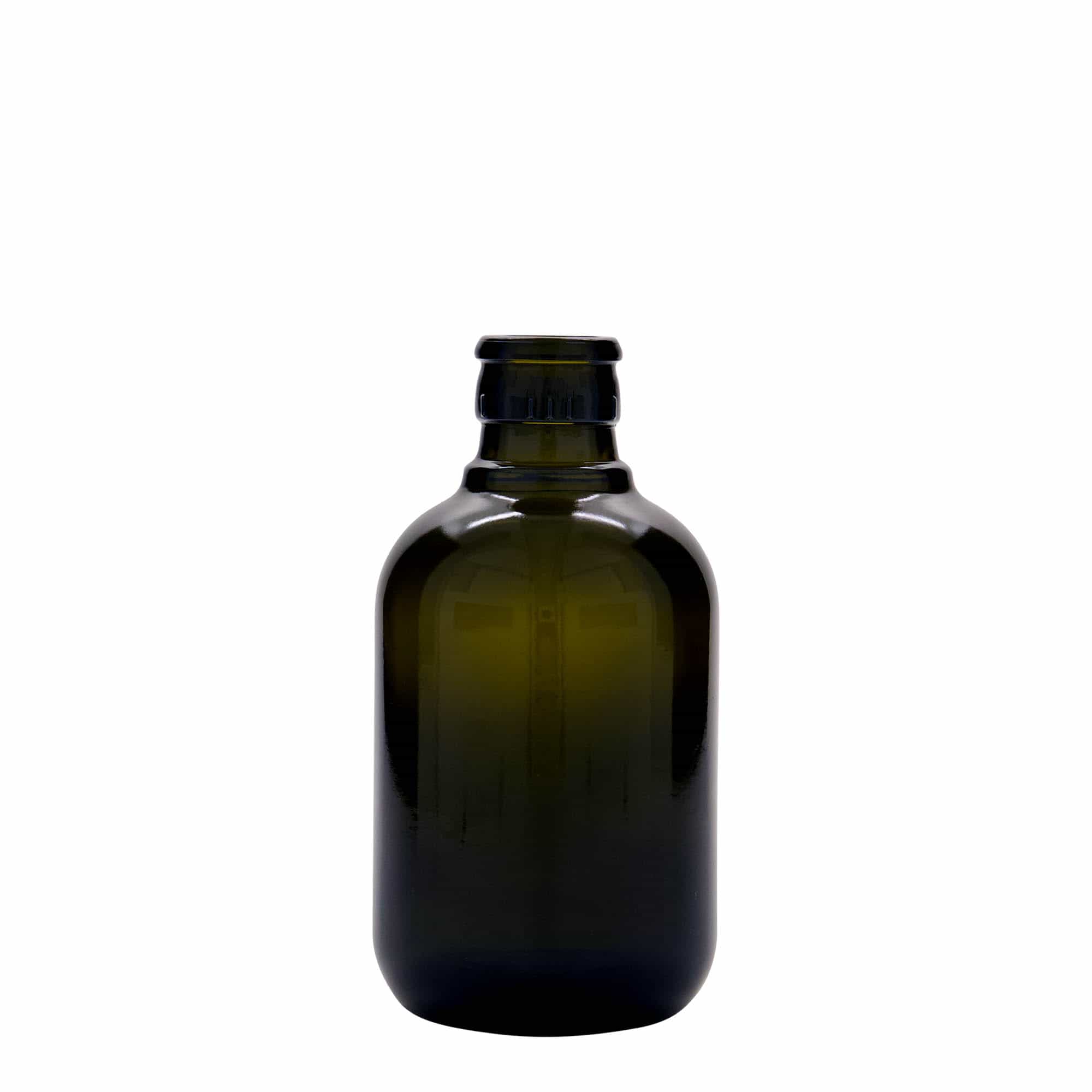 Bouteille de vinaigre / d’huile 250 ml 'Biolio', verre, vert antique, col : DOP