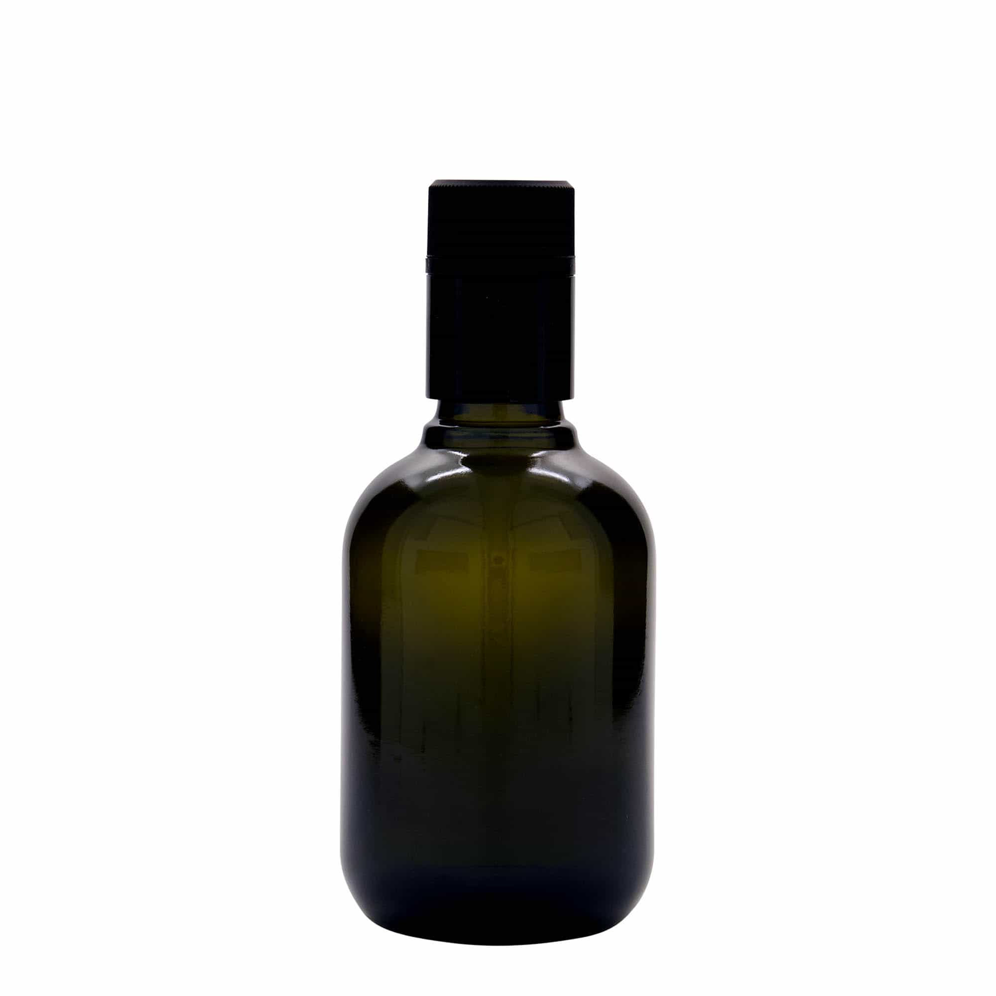 Bouteille de vinaigre / d’huile 250 ml 'Biolio', verre, vert antique, bouchage: DOP