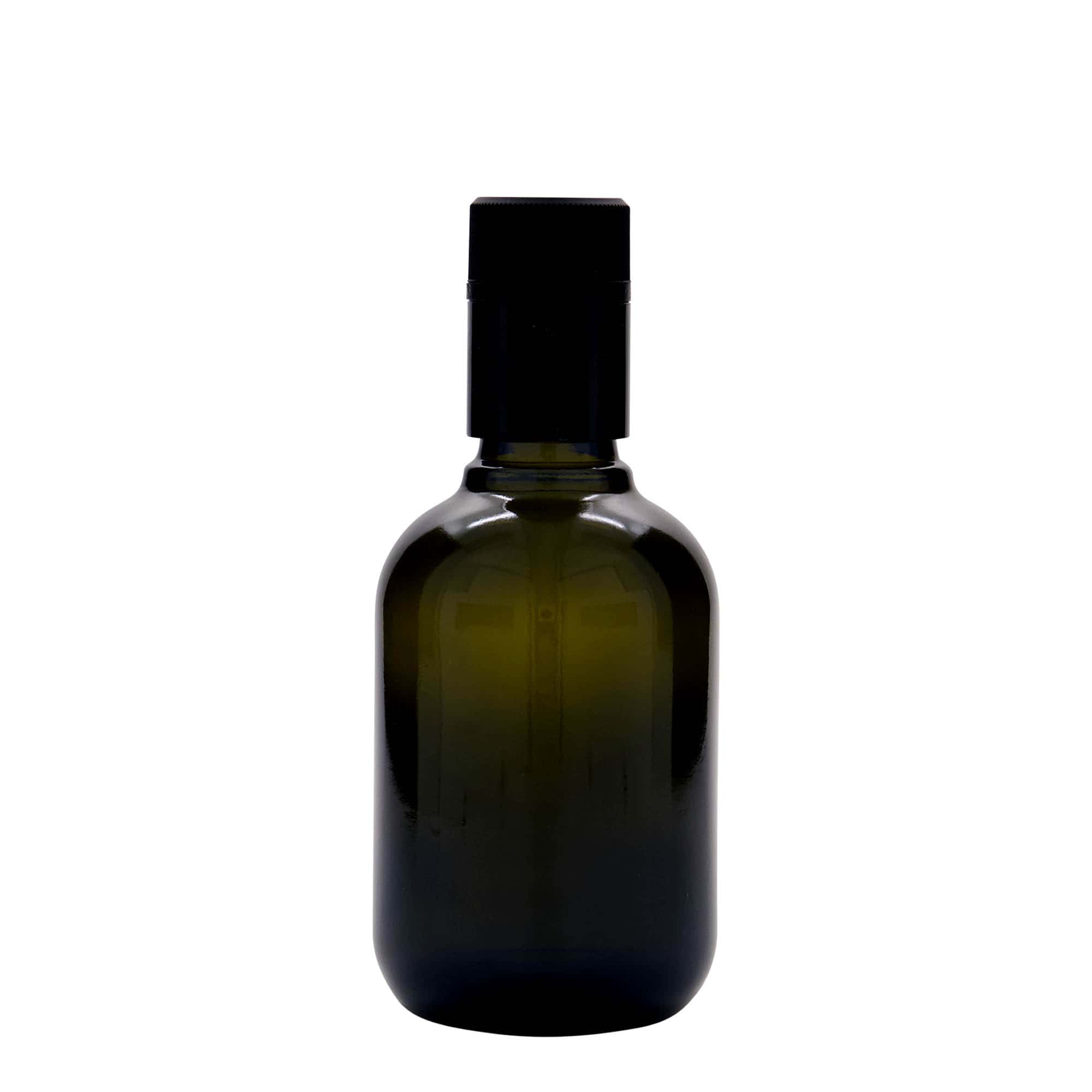 Flacon de vinaigre/huile 250 ml 'Biolio', verre, vert antique, embouchure : DOP