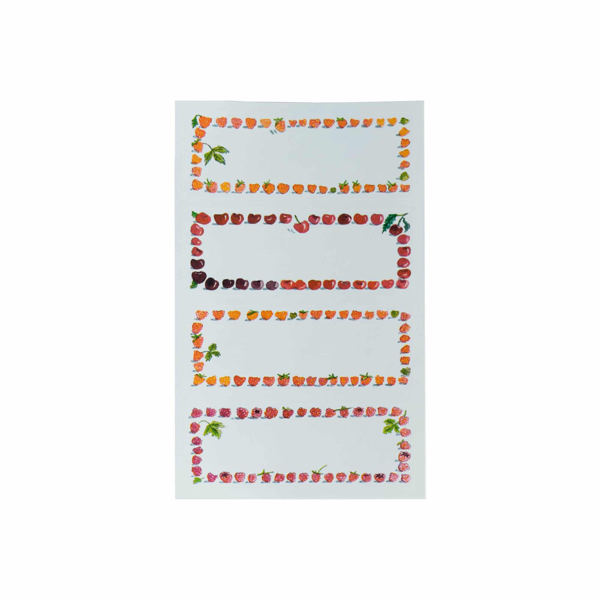Étiquettes Zweckform « Cadre fruit », rectangulaires, papier, multicolores