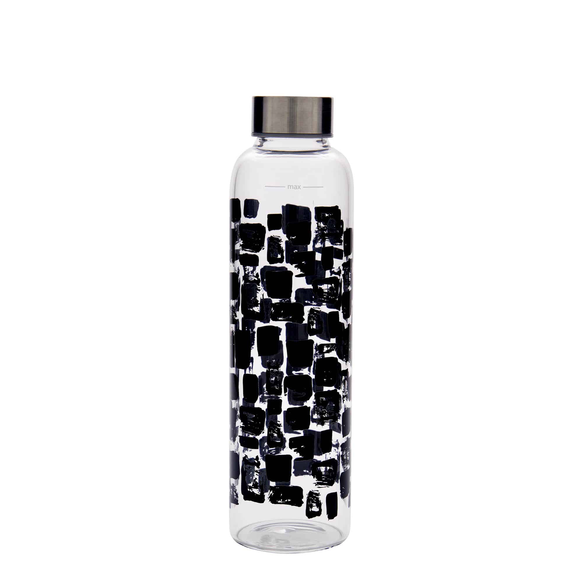 Gourde 500 ml 'Perseus', motif : rectangles noirs, col : bouchon à vis