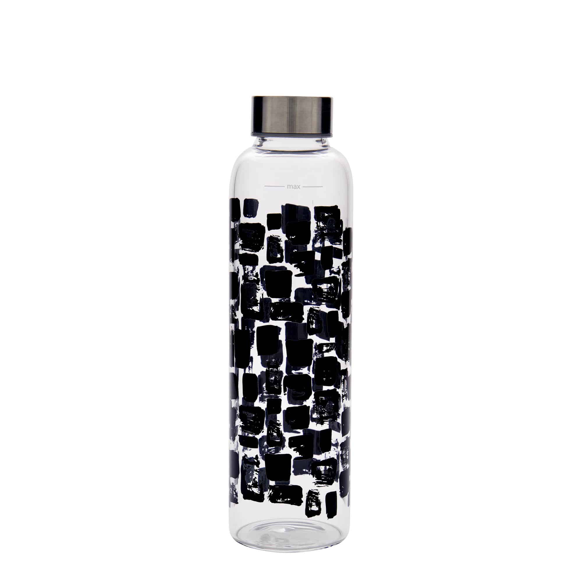 Bouteille d'eau 500 ml 'Perseus - Rectangles noirs', ouverture : bouchon à vis