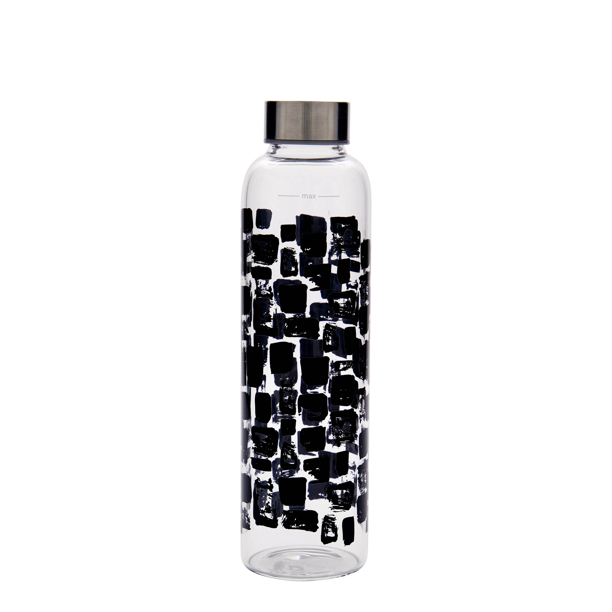 Bouteille d'eau 500 ml 'Perseus - Rectangles noirs', ouverture : bouchon à vis
