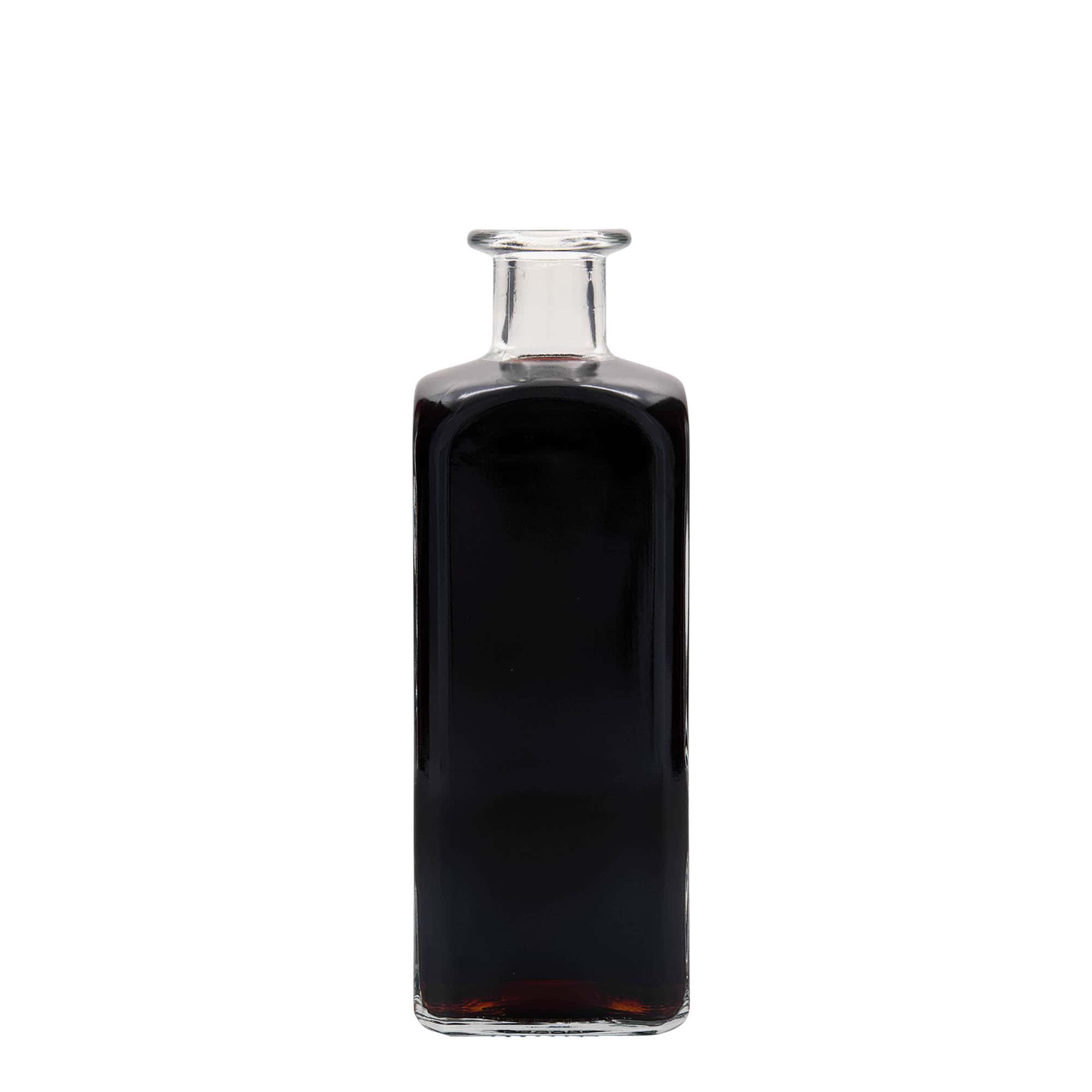 Bouteille en verre 500 ml Apotheker Carré, carrée, ouverture : liège